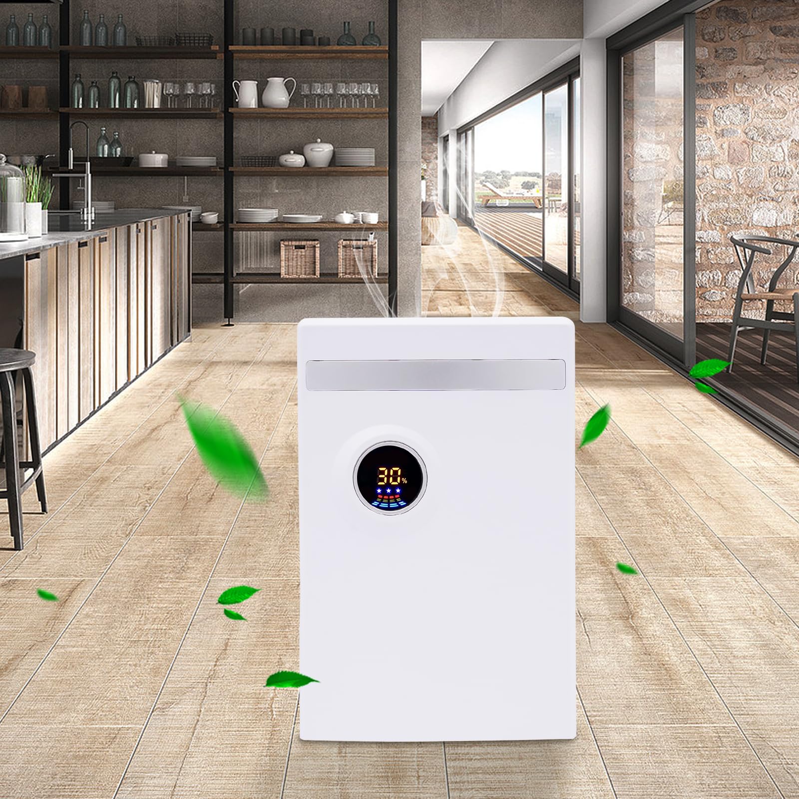 Osuszacz powietrza 2200 ml na 30 m², elektryczny osuszacz powietrza z wyświetlaczem LED, cicha suszarka do sypialni, łazienki i piwnicy, 350-500 ml/dzień (29,5 x 18,5 x 41 cm)