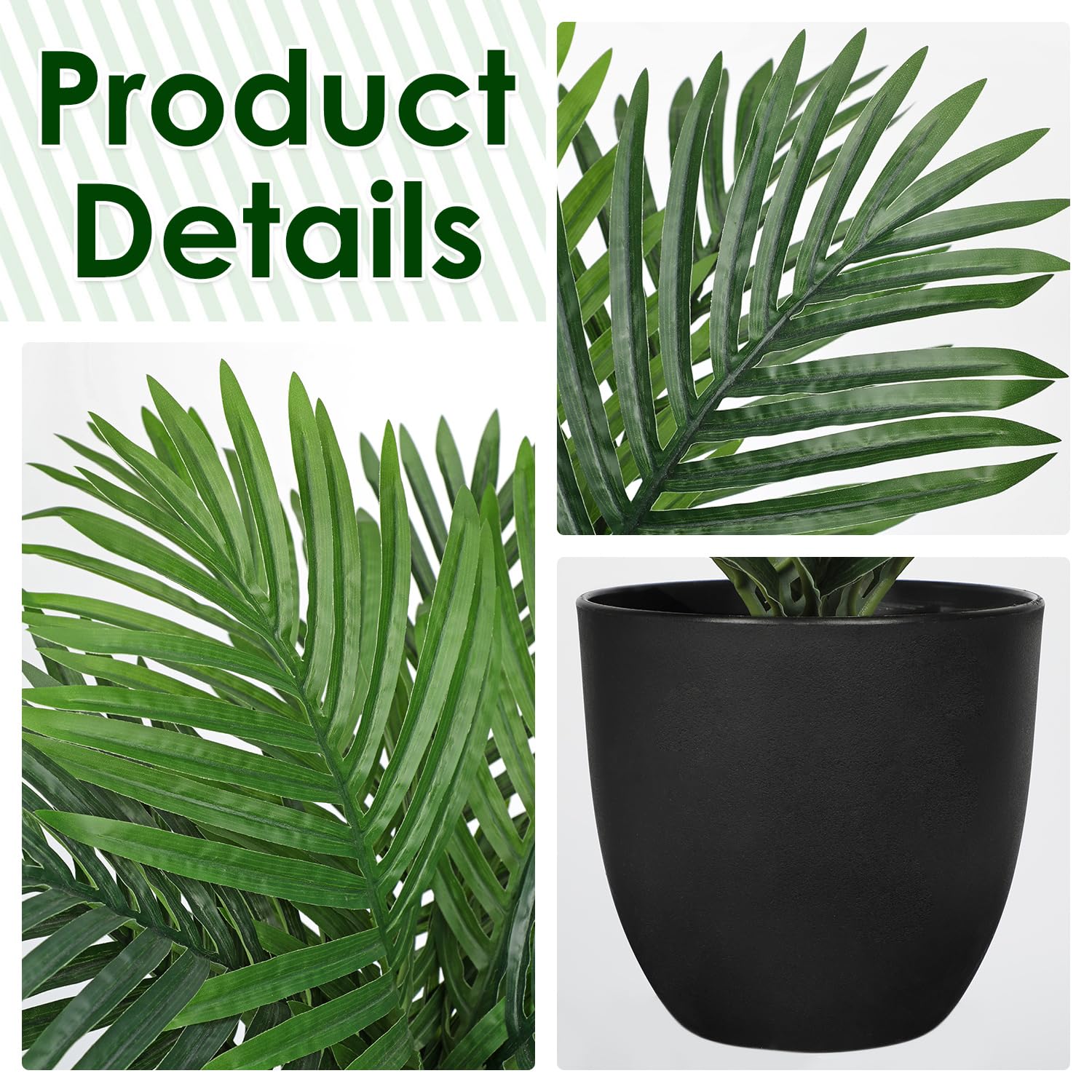Briful 45CM Fake Plants Artificial Palm Plant in Pot - Image 3