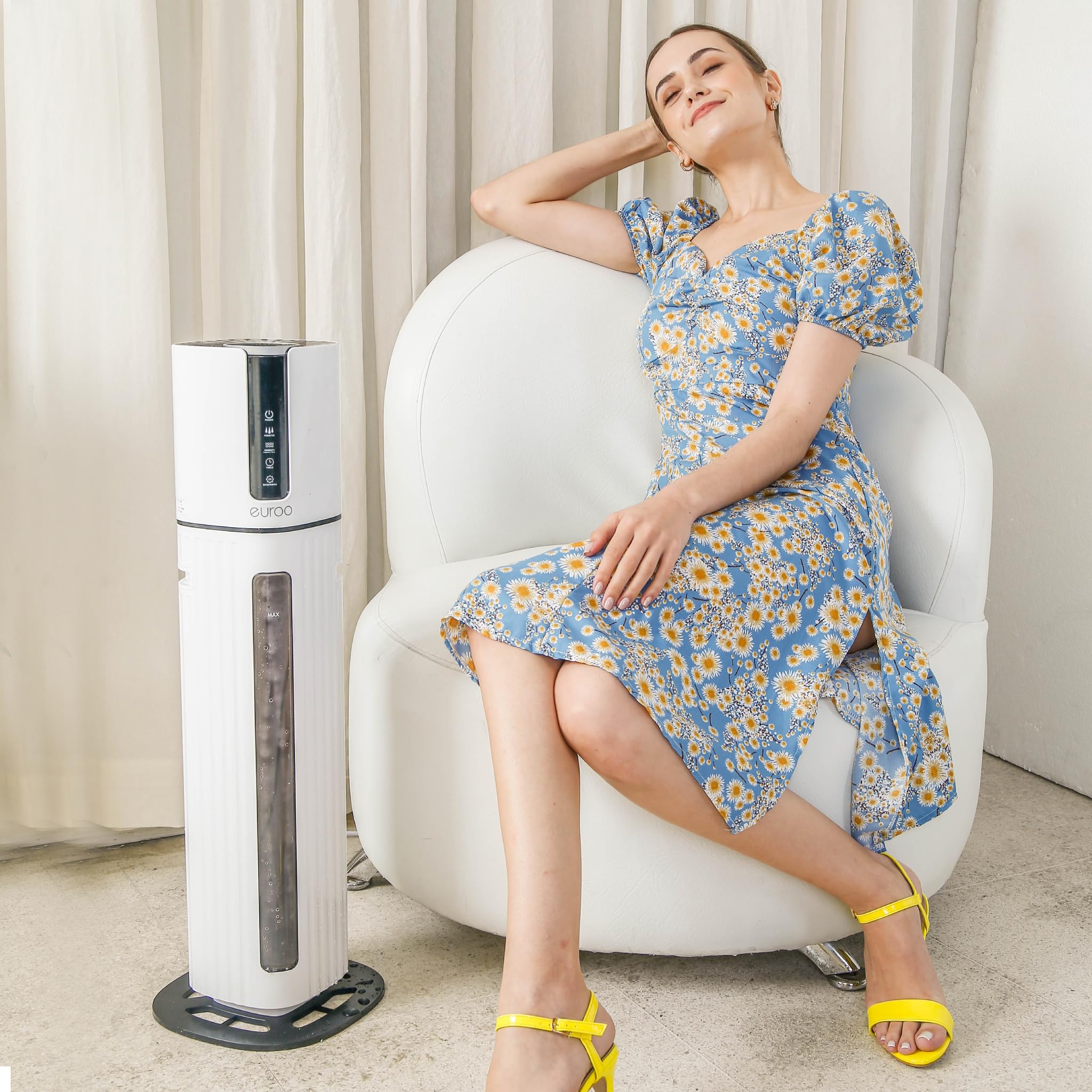 Humidifiers for Bedroom Large Room - 8L Air Humidifier Large Room with Essential Oil Diffuser, Top Fill Cool Mist Humidifier for Home Bedroom Baby Nursery Whole House Office Plant (White Black)