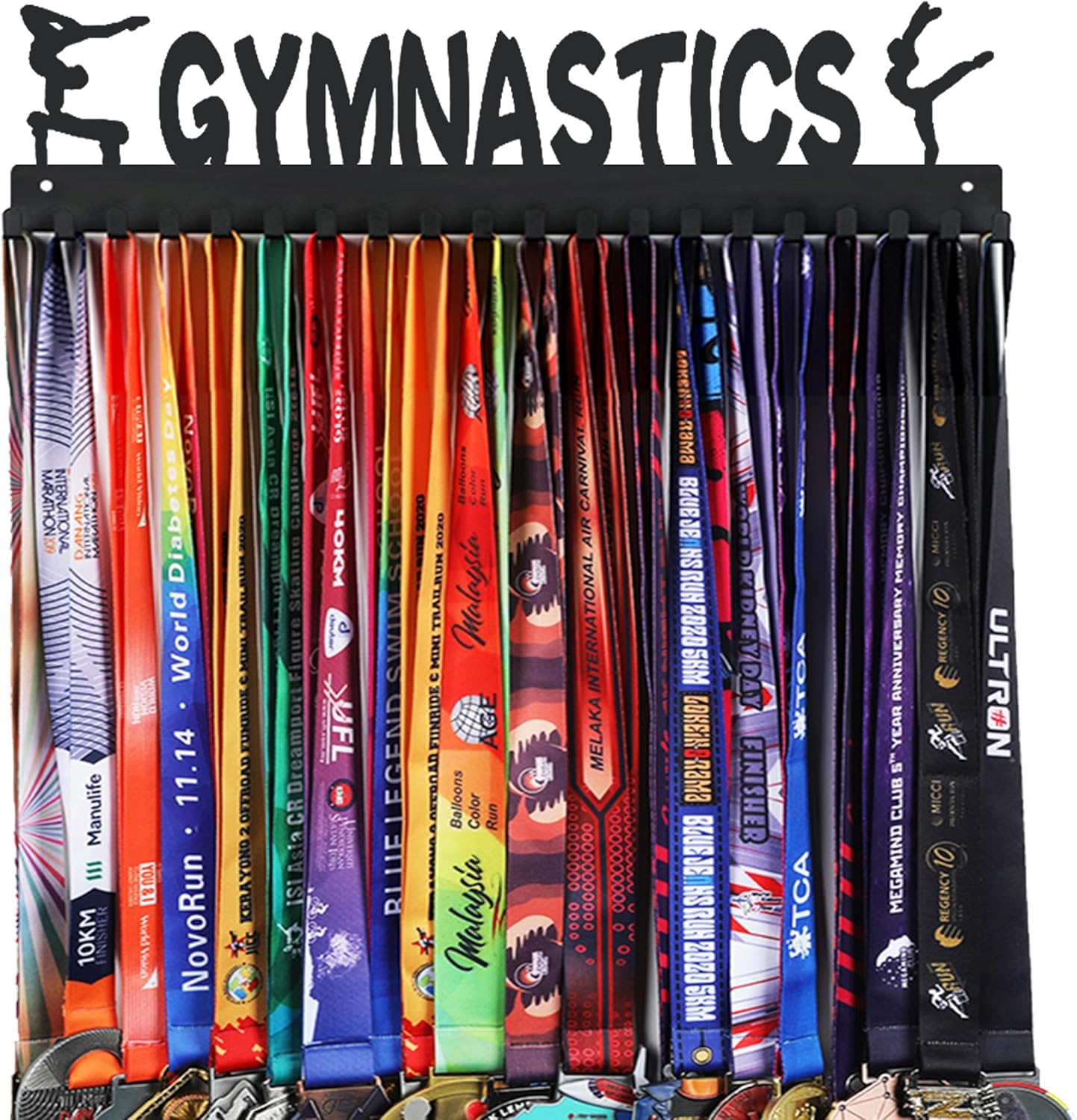 Goutoports Medal Holder Display Hanger - She Believed She Could She Did - Personalized Medal Wall Hanger for Sport Race Runner Sturdy Black Steel Metal Over 60 Medals Easy to Install
