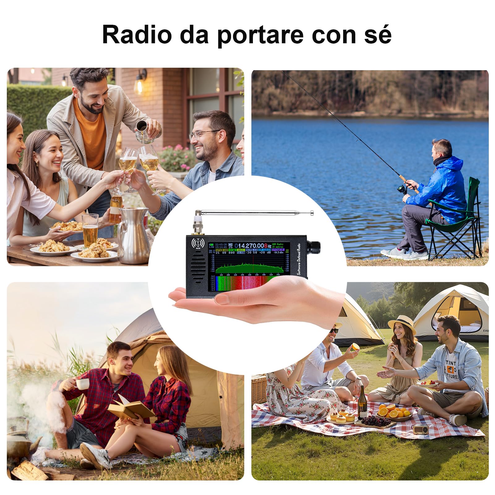 Ricevitore radio SDR-101, ricevitore radio portatile DSP da 4,3 pollici per CW/AM/FM, demodulazione digitale da 100 KHz a 149 MHz, ricevitori radio a onde corte