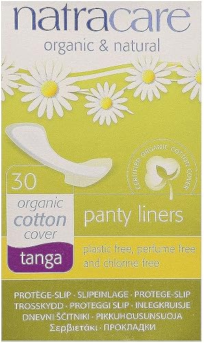 Natracare Forro orgánico natural estilo tanga, fabricado con algodón orgánico certificado, pulpa de celulosa ecológica y almidón vegetal (1 paquete,