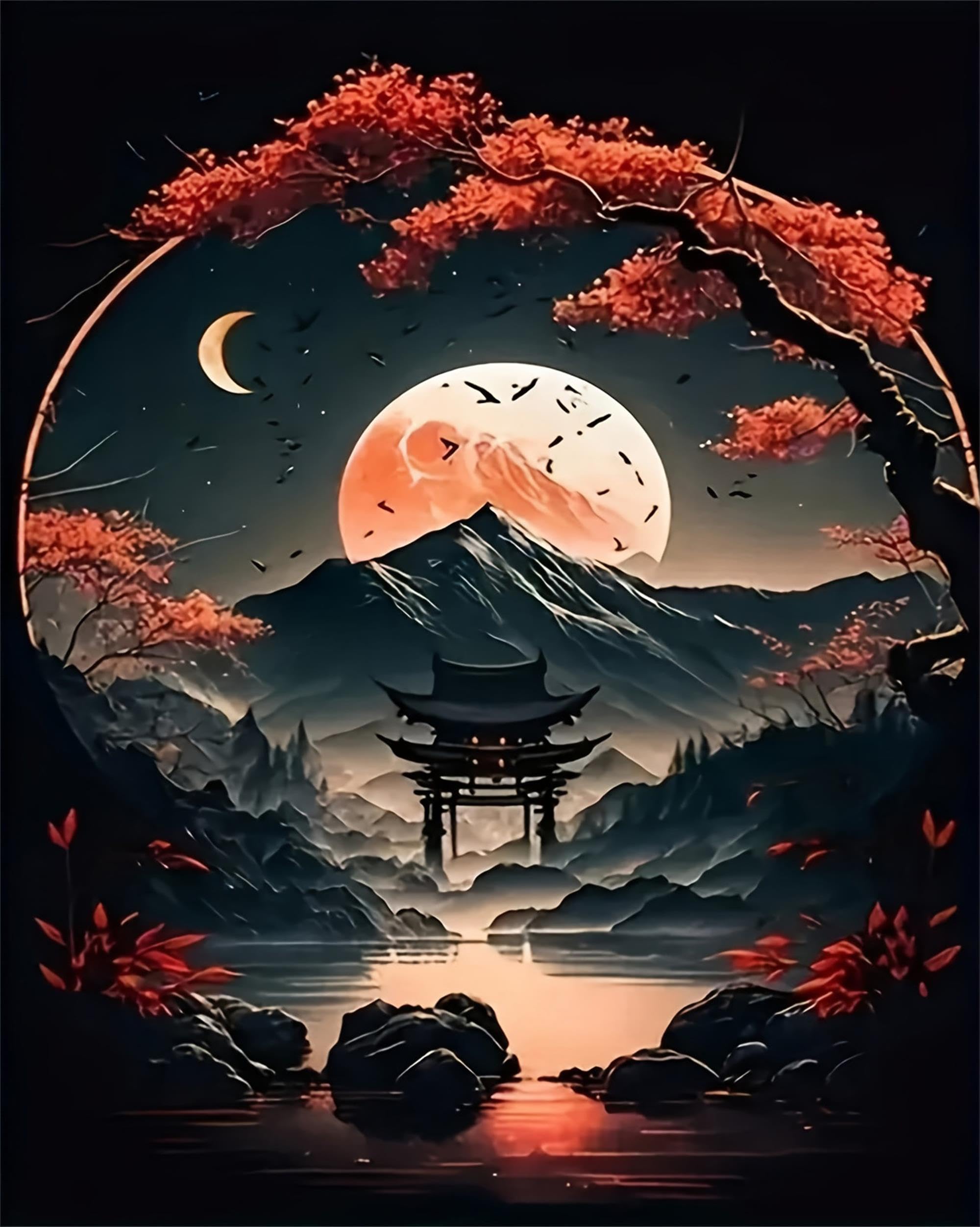 Nianxi Women's Moon 5D Diy Diamond Painting Kit For Adults,Diamond Art Kits For Beginner,Painting By Diamonds,Gem Art Kits Round Drill For Home Wall Decor Gifts For Men (Moon)