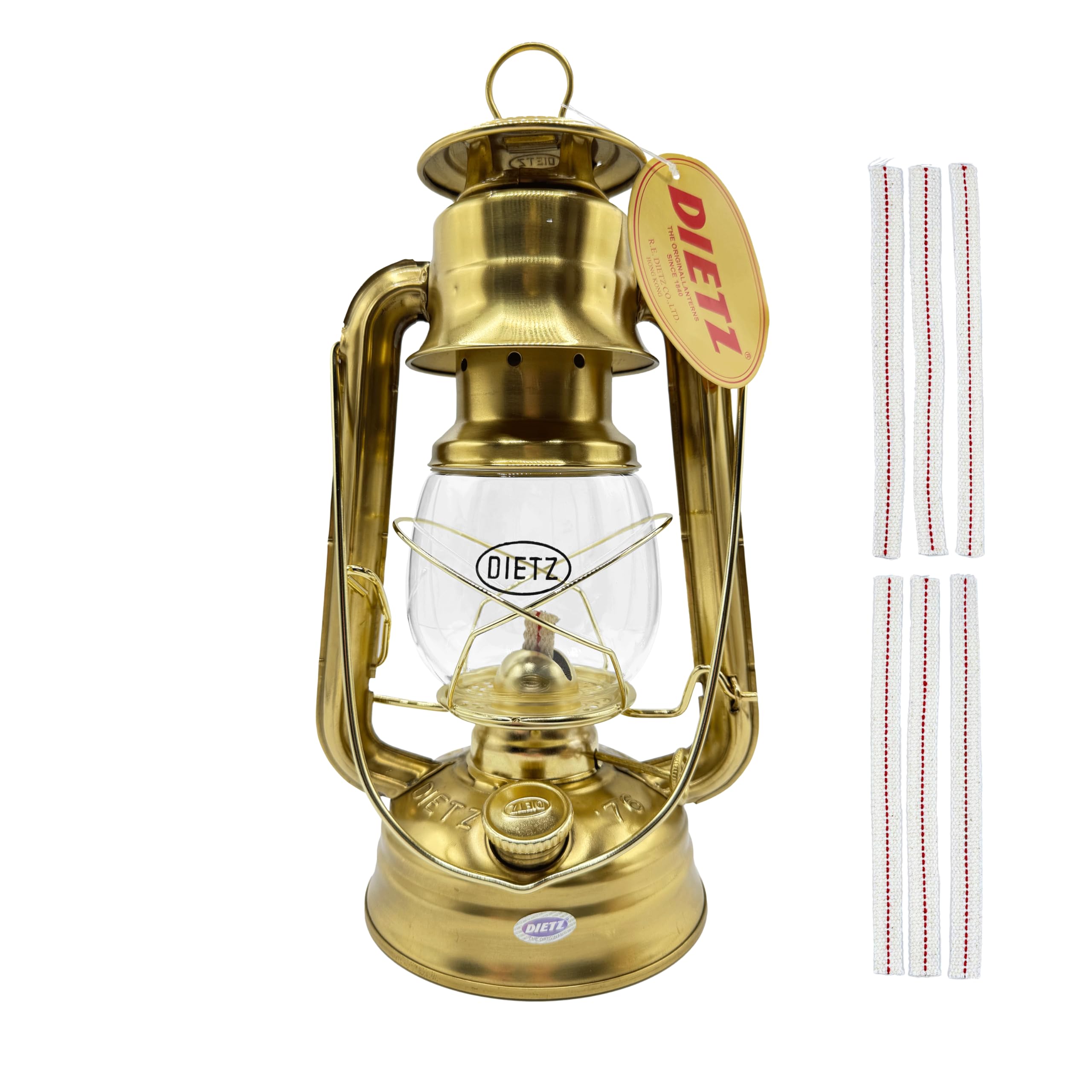 Light of Mine - Dietz #76 Original Solid Brass Oil Lantern with 100% Cotton 1/2