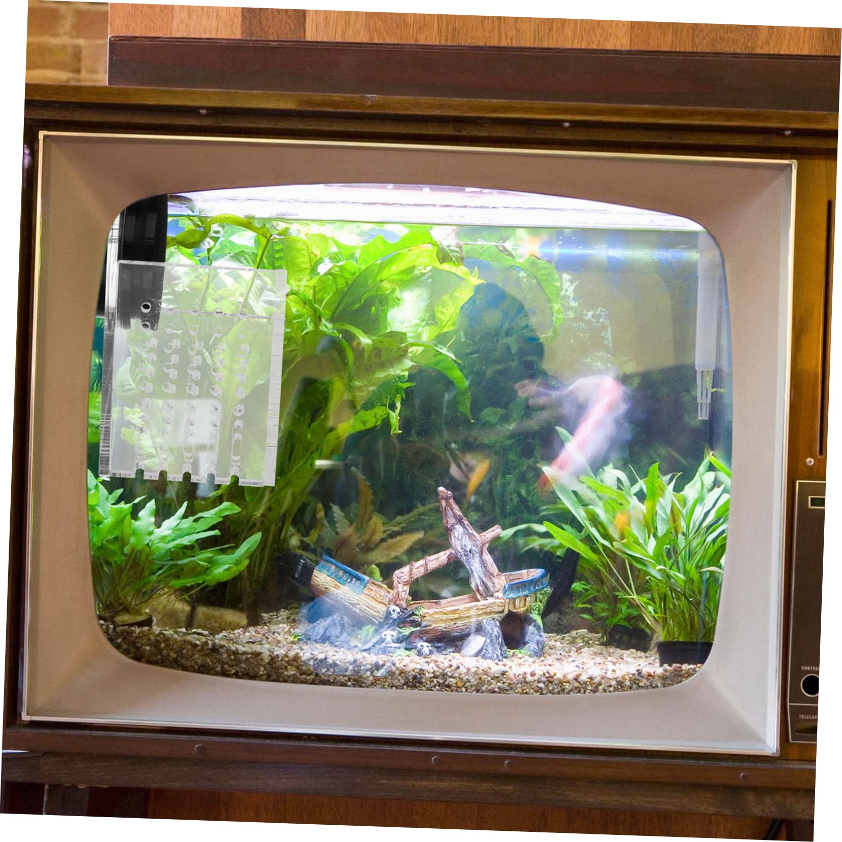 Hemobllo Comedero Magnético Acrílico para Peces Fácil de Instalar y Mantiene el Acuario Limpio, Dispensador de Comida Adecuado para Alimentación en Peceras