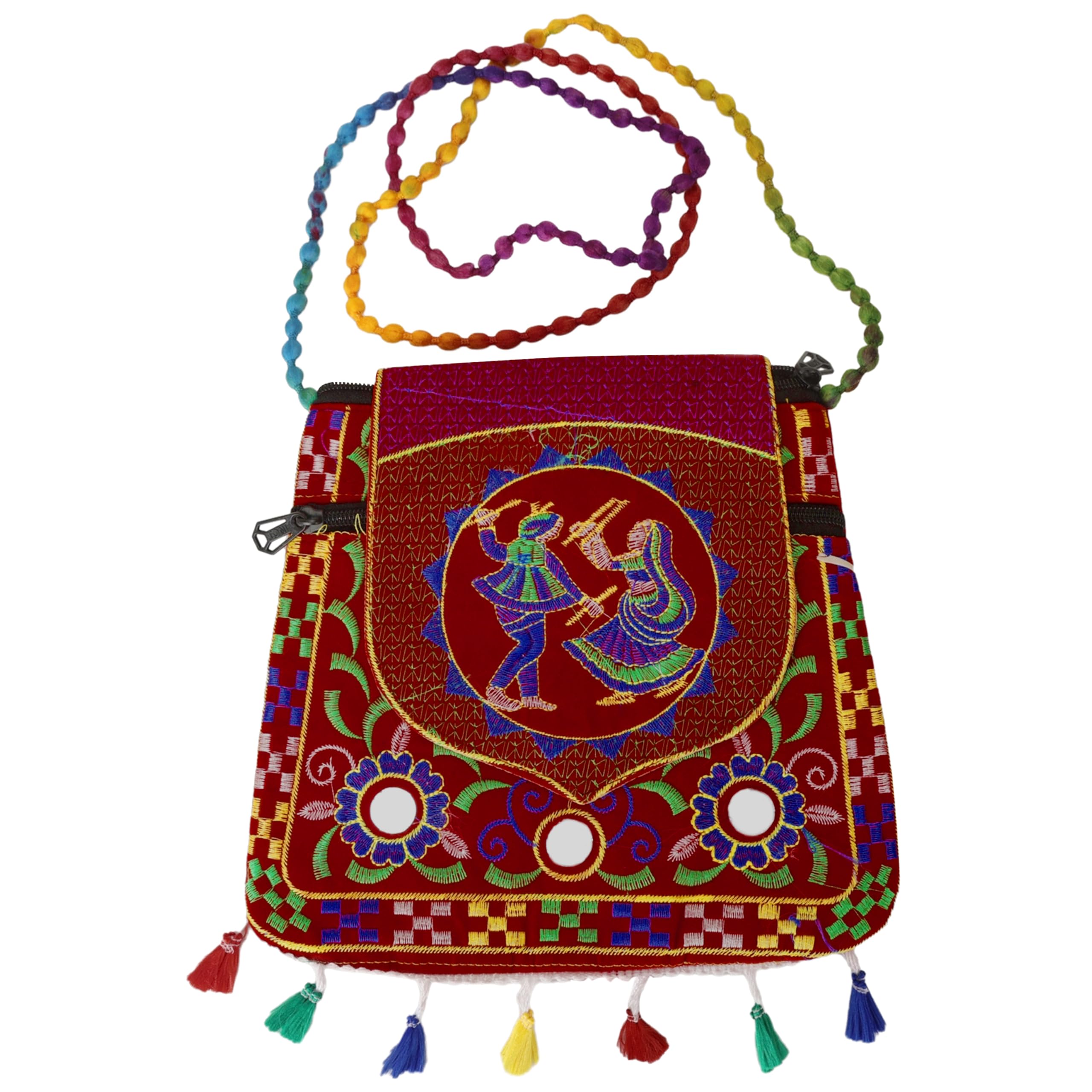 Craft Trade Sling Bags for Women Jaipuri Rajasthani Handcrafted Embroidery Ethnic Dandiya Design Clutch Bags for Girls Cross Body Shoulder Bags for Ladies - Red - 25x22 CM (B0CW63R5PV) Amazon Price History, Amazon Price Tracker