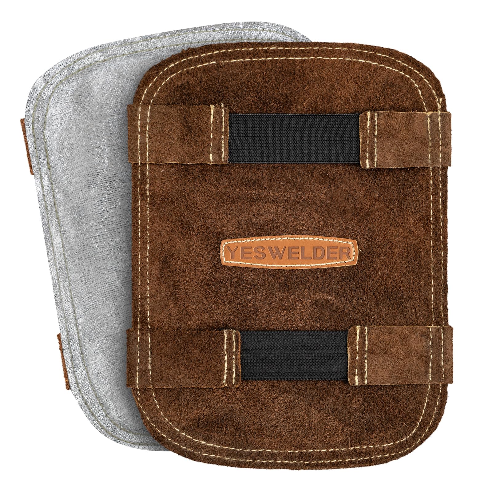 YESWELDER Hand Heat Shield, Welding Hand Shield Split Cowhide Leather Aluminized Back Welding Hand Pad for Welder