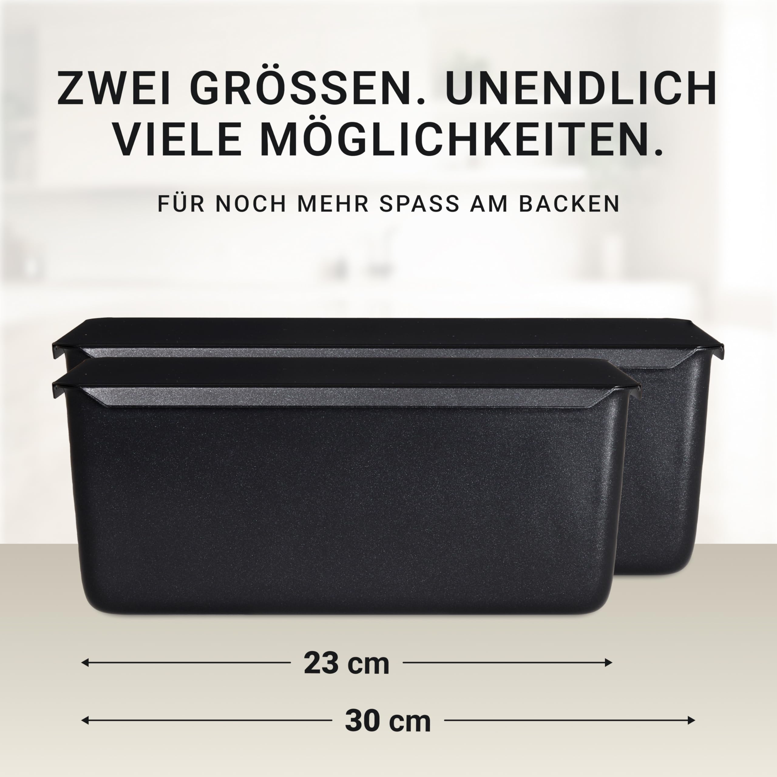 BREADLYST® Premium Brotbackform mit Deckel – Extra hohe Kastenform, Toastbrot-Backform aus Kohlenstoffstahl mit Antihaftbeschichtung, Brot backen Zubehör, Hitzebeständig bis 260 °C (23 x 11 x 10 cm)