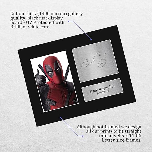 Miniatura 3 de HWC Trading Ryan Reynolds - Autografía impresa para regalo, diseño de Deadpool, foto de regalo, tamaño carta de EE. UU