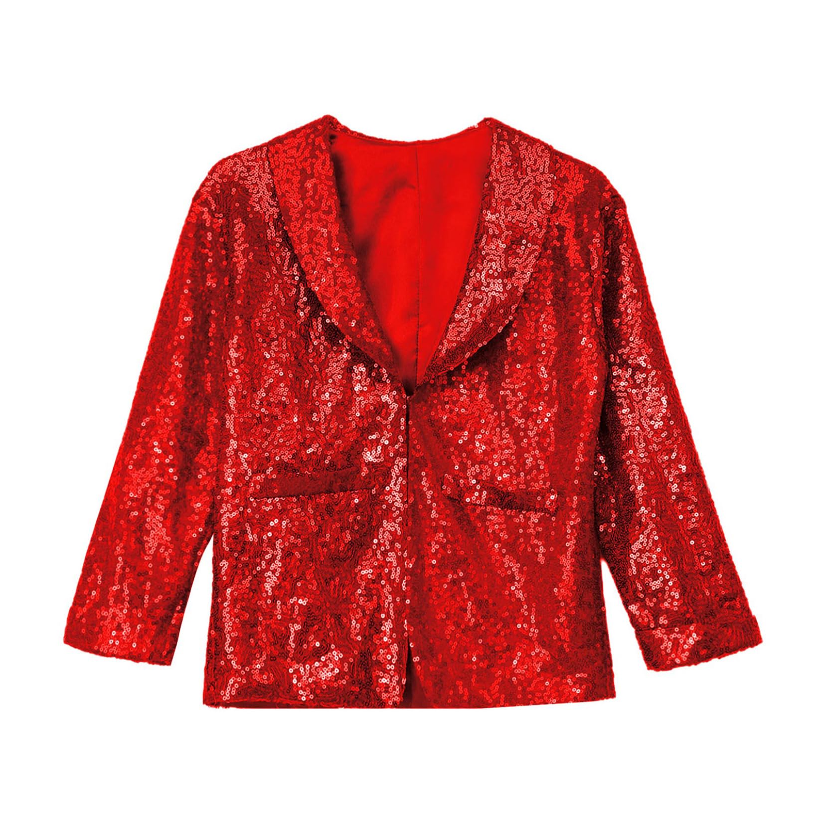 Jungen Mädchen Pailletten Jacke Glänzend Weihnachten Jacke Mantel Glitzer Blazer Sakko Disco Jazz Hip Hop Weihnachten Party Outfits