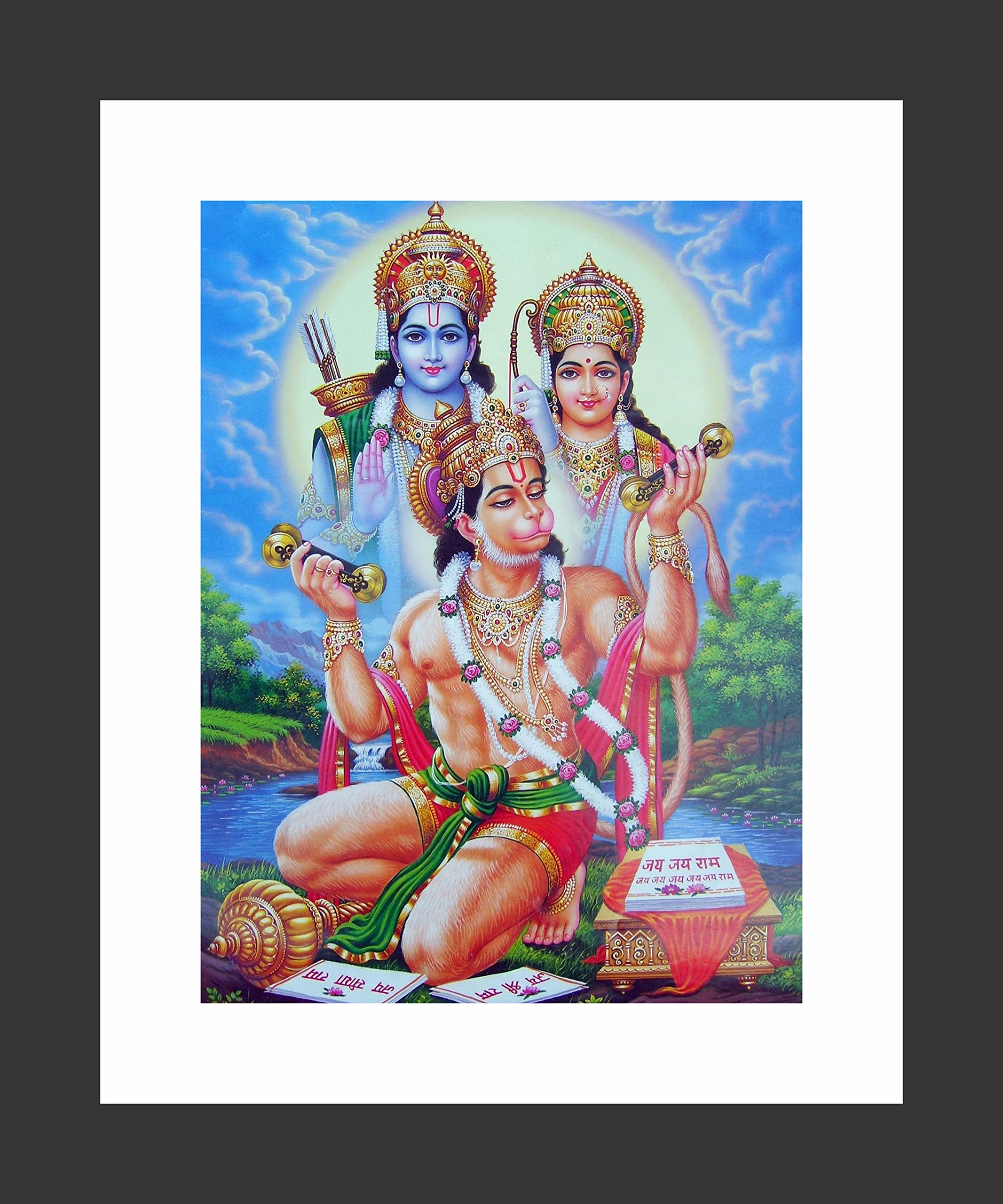 MEENAZ Collection Ram DHUN ME MANGAN JAI BABA HANUMAN Acrylic Photo Frame Painting