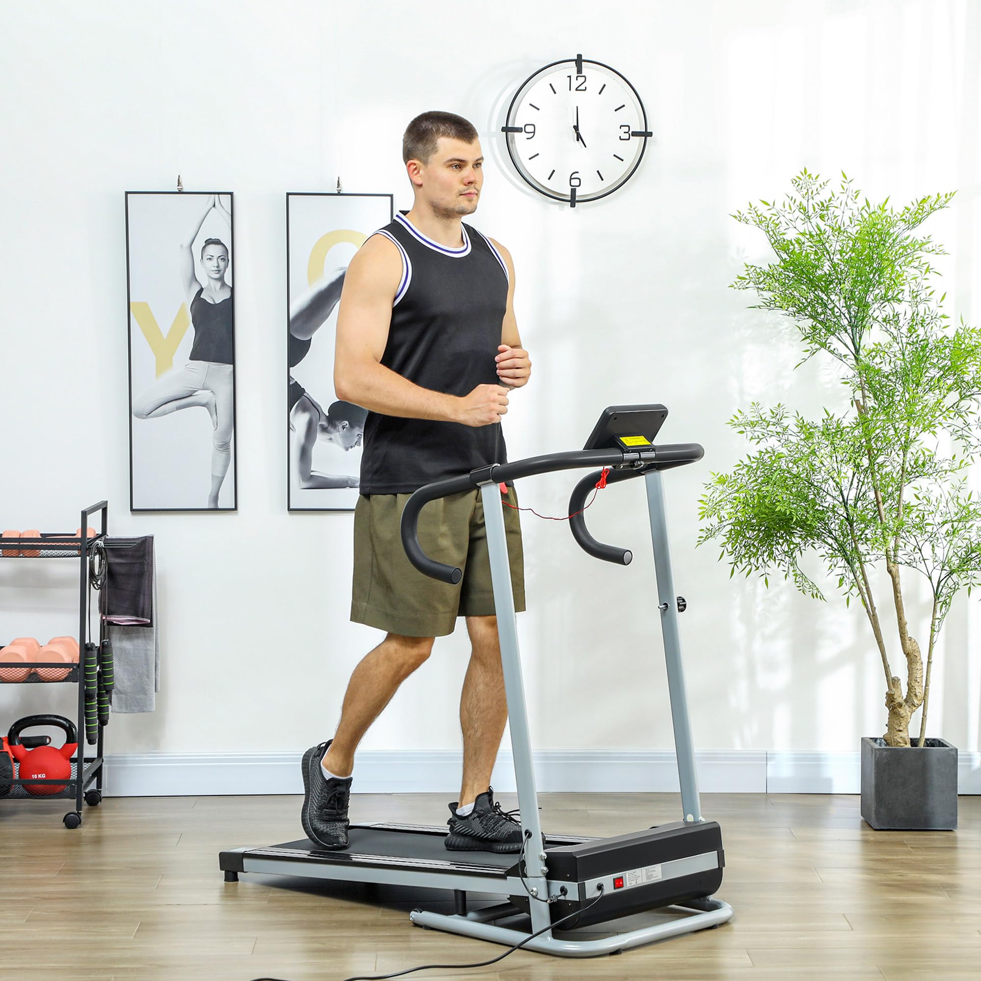 HOMCOM Tapis de Course Électrique Pliable 1 à 10 Km/h
