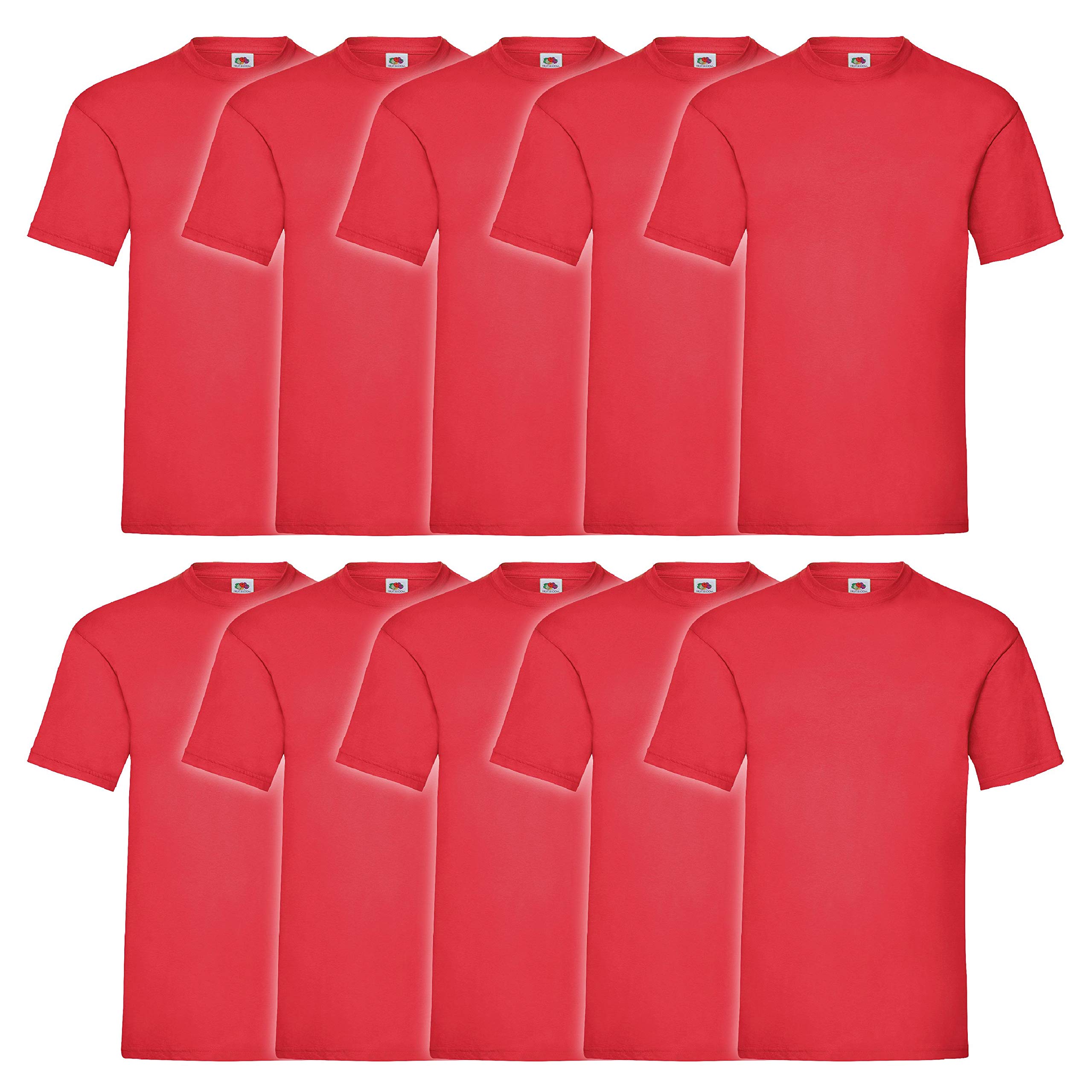 Fruit Of The Loom Men's Red Original T. T-Shirt Pack Of 10, XX-Large