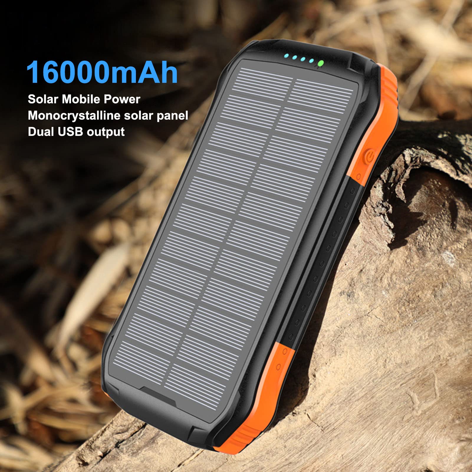 Tyenaza Solar Generator, Solar Power Bank QC3.0 PD18W Szybkie ładowanie 16000 mAh IP66 Waterproofs USB C Bank Power Bank