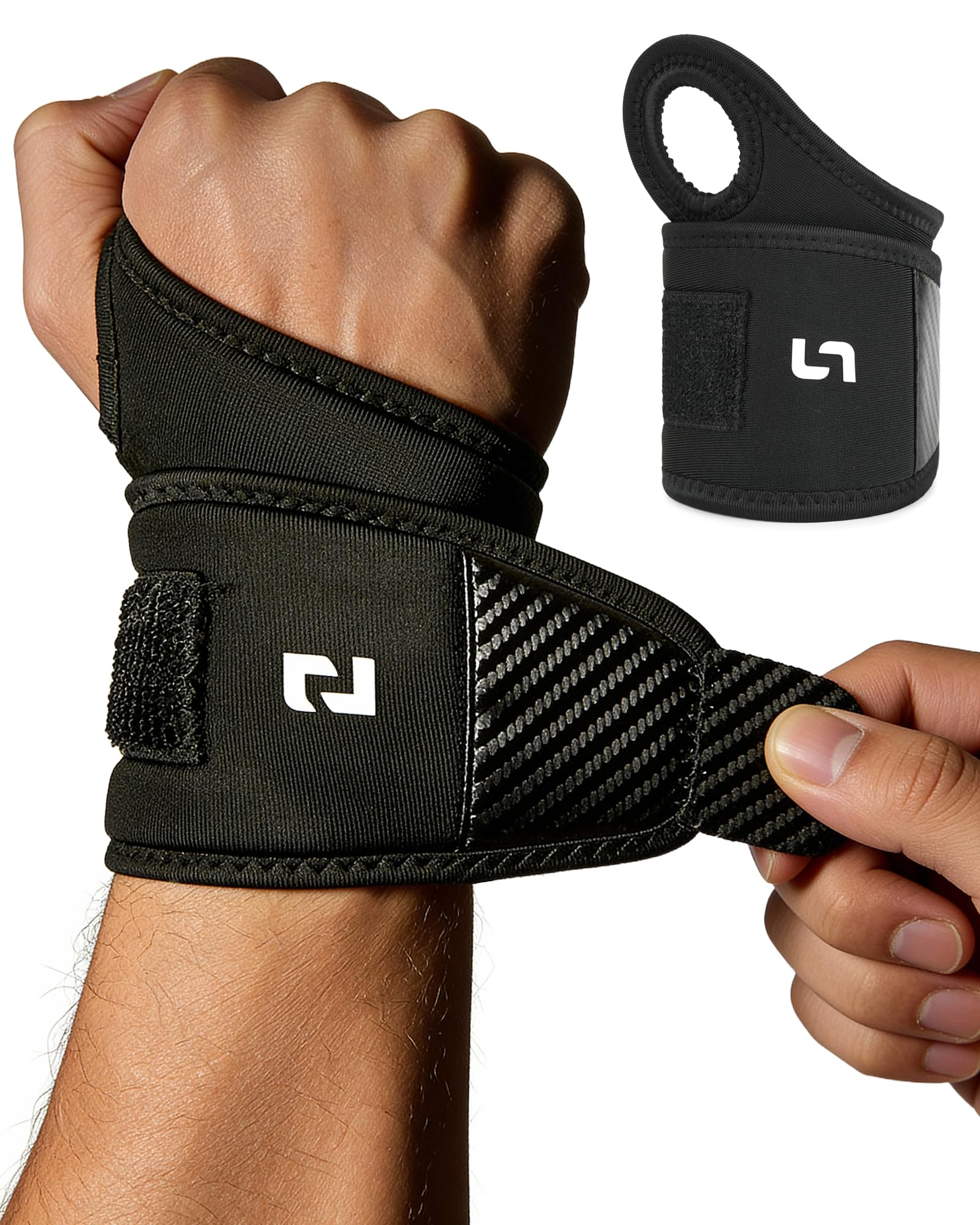 FitDA Weight Lifting Wrist Wraps Supports, Pack of 2 Adjustable Breathable Wrist Straps, Gym Straps for Powerlifting, Bodybuilding, Fitness, Gym Training, Workout, Gymnastics, Calisthenics