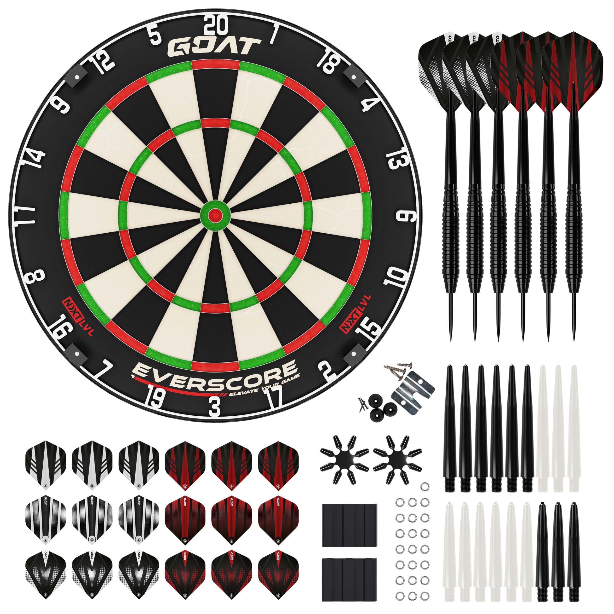 GOAT - Everscore NXT LVL Dartscheibe, Ultradünnem Draht, Dartscheibe Steeldart