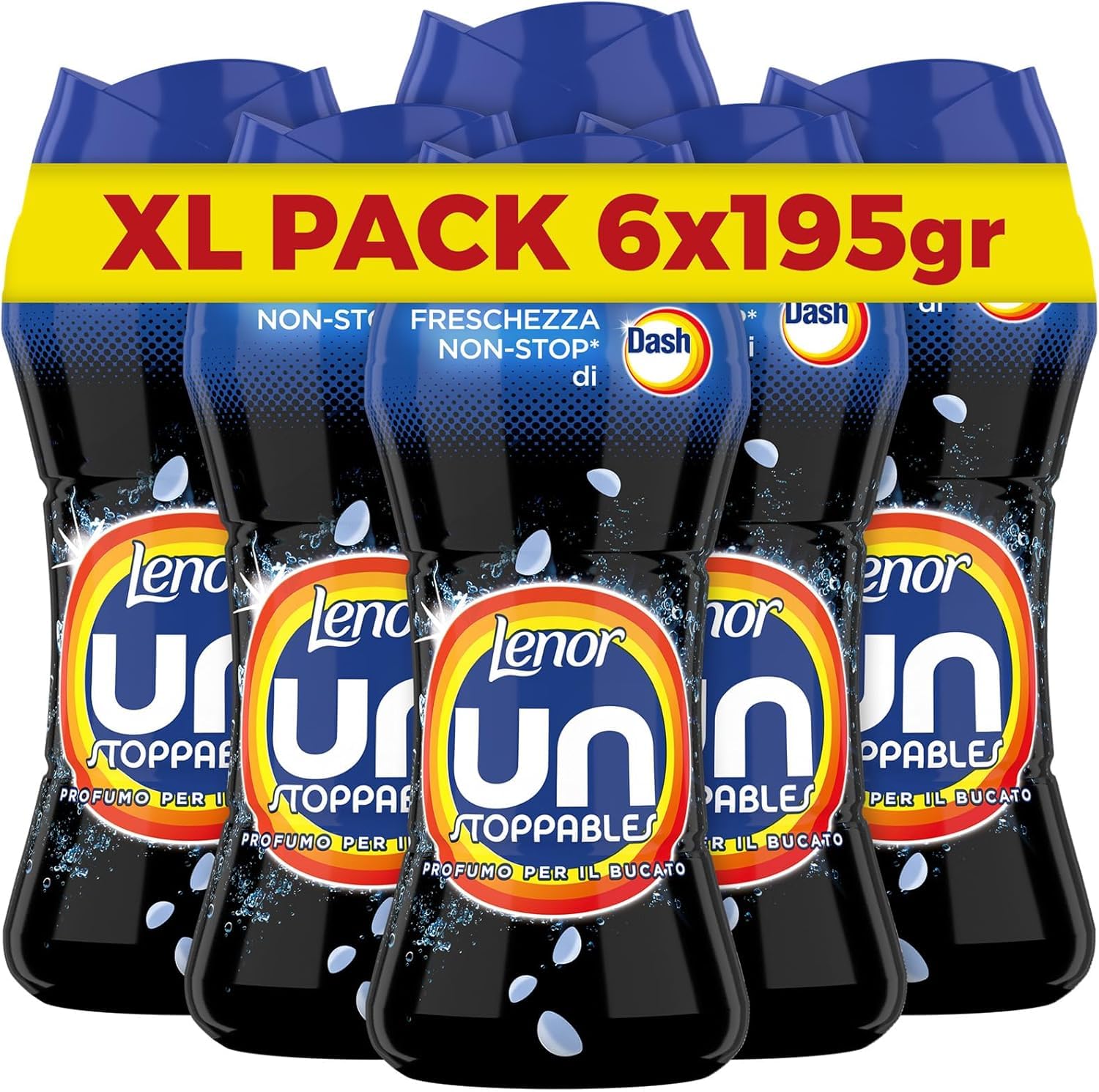 Italian Gourmet Bundle Wäscheparfüm Non-Stop Frische 6x 195g + Italian Gourmet Polpa Gratis – Duftperlen für Wäsche, XL Pack, Profumo per il Bucato laut Verpackung, Vorrat 1,17kg