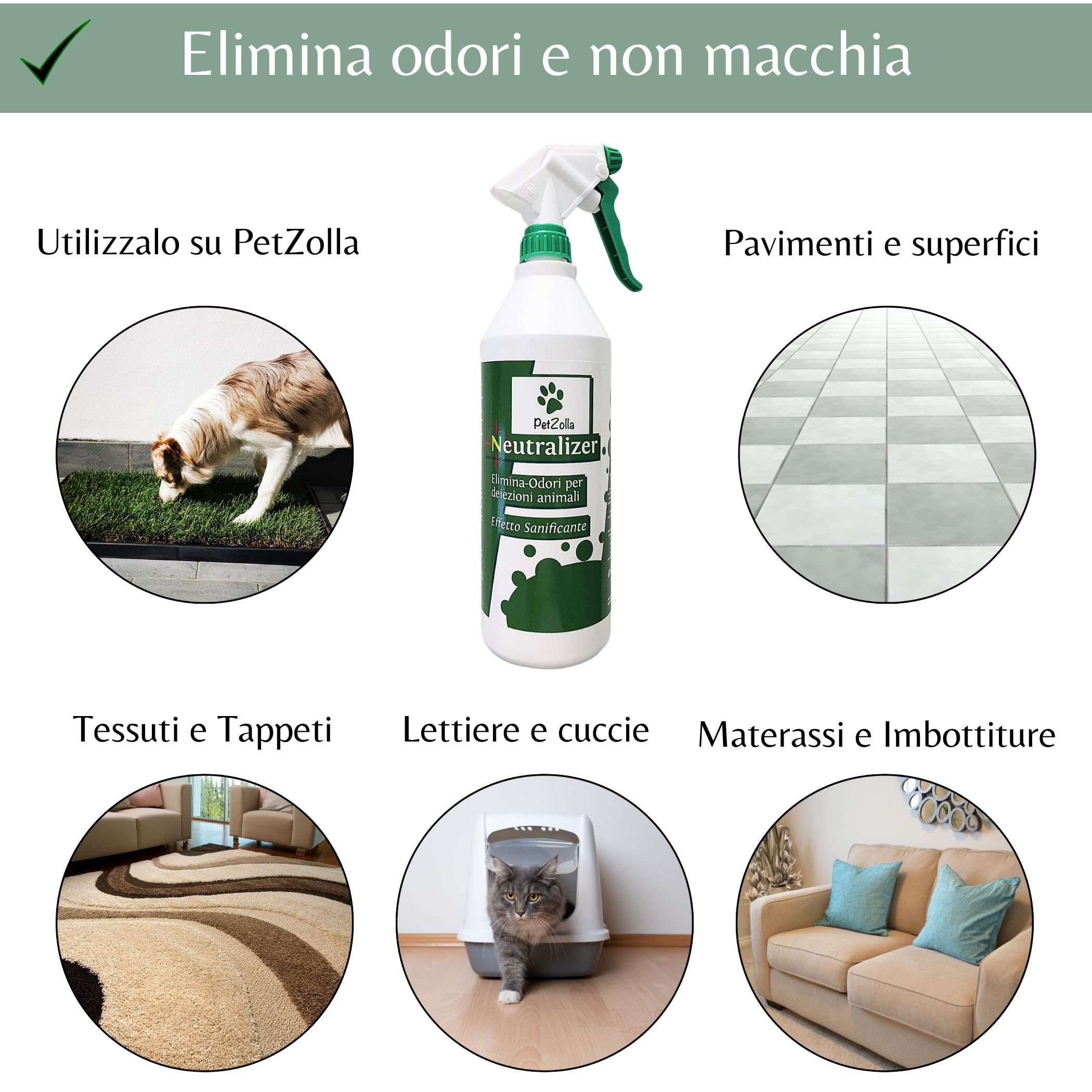 Pack 4 - XL - PetZolla: Prato Vero con Vassoio 100X90 cm, Spray Neutralizzatore e Attrattivo – Cuccia per cane. Lettiera Naturale per Cani. Alternativa Ecologica a Traversine e Tappetini per Pipì