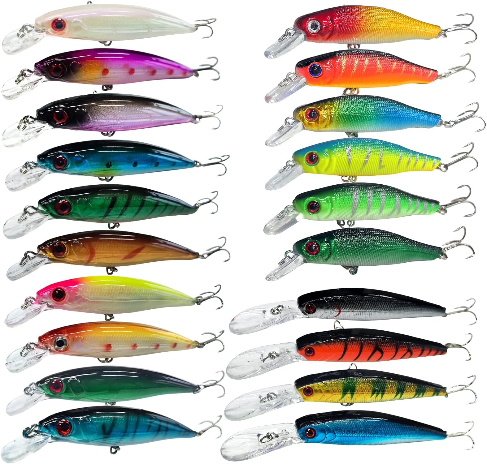 XBLACK Hard Fishing Lures Set Minnow Popper Jointed VIB Shrimp Frogs CrankBaits for Beginner Starter, XBLACK Baits, Catch Big Fish!