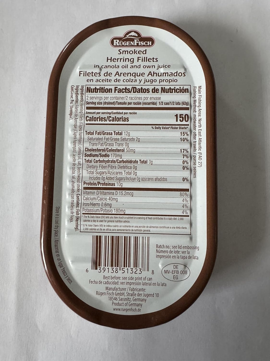 Smoked Herring Fillets Rugenfisch Filets de Hareng Fumes 6.7 oz (4 PACK)