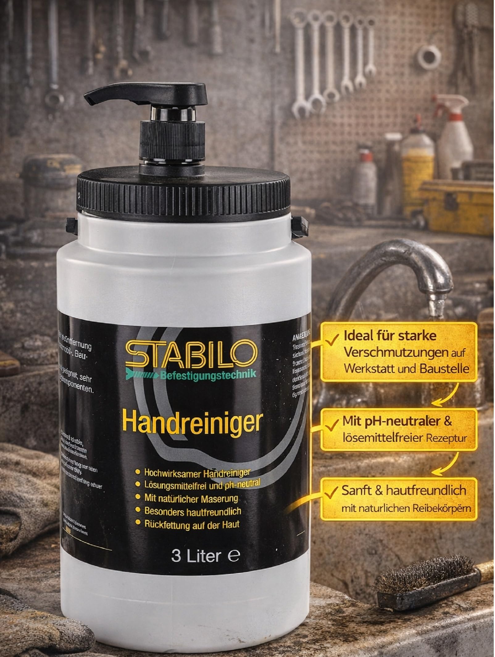 Handreiniger 3 Liter Dose inkl. Spender | Handwaschpaste, Handcreme