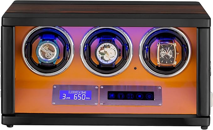 Amazon Hokuto ワインディングマシーン 腕時計自動巻き器 ウォッチワインダー 3本巻き上げledライト付き 自動巻き機 ウォッチケース 時計ケース ３本収納 ワインディングマシーン 腕時計 通販
