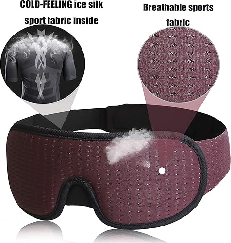 Miniatura 4 de Máscara de ojos 3D para dormir, 100% bloqueo de luz, máscara para dormir para hombres y mujeres, cubierta de ojos de tela deportiva fresca para