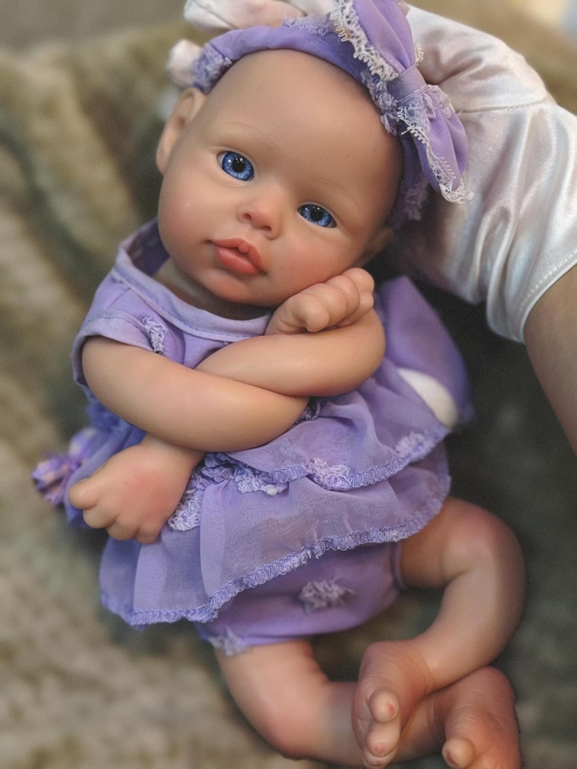 13 Inch Full Body Silicone Baby Dolls Can Open Mouth Take a Pacifier Realistic Soft Silicone Reborn Baby Doll Birthday Gifts for Kids