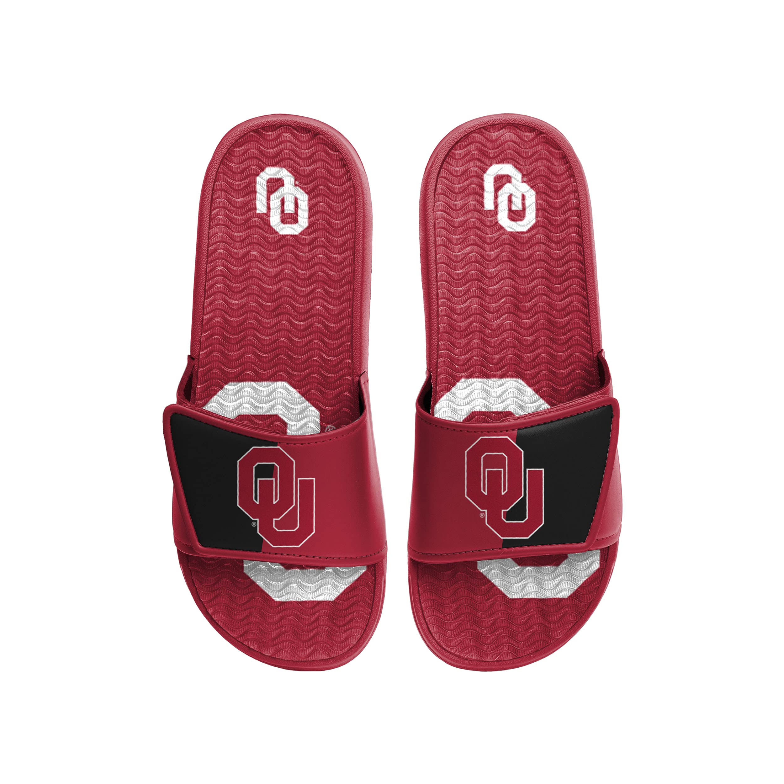 FOCO Oklahoma Sooners NCAA Mens Colorblock Big Logo Gel Slide - XL