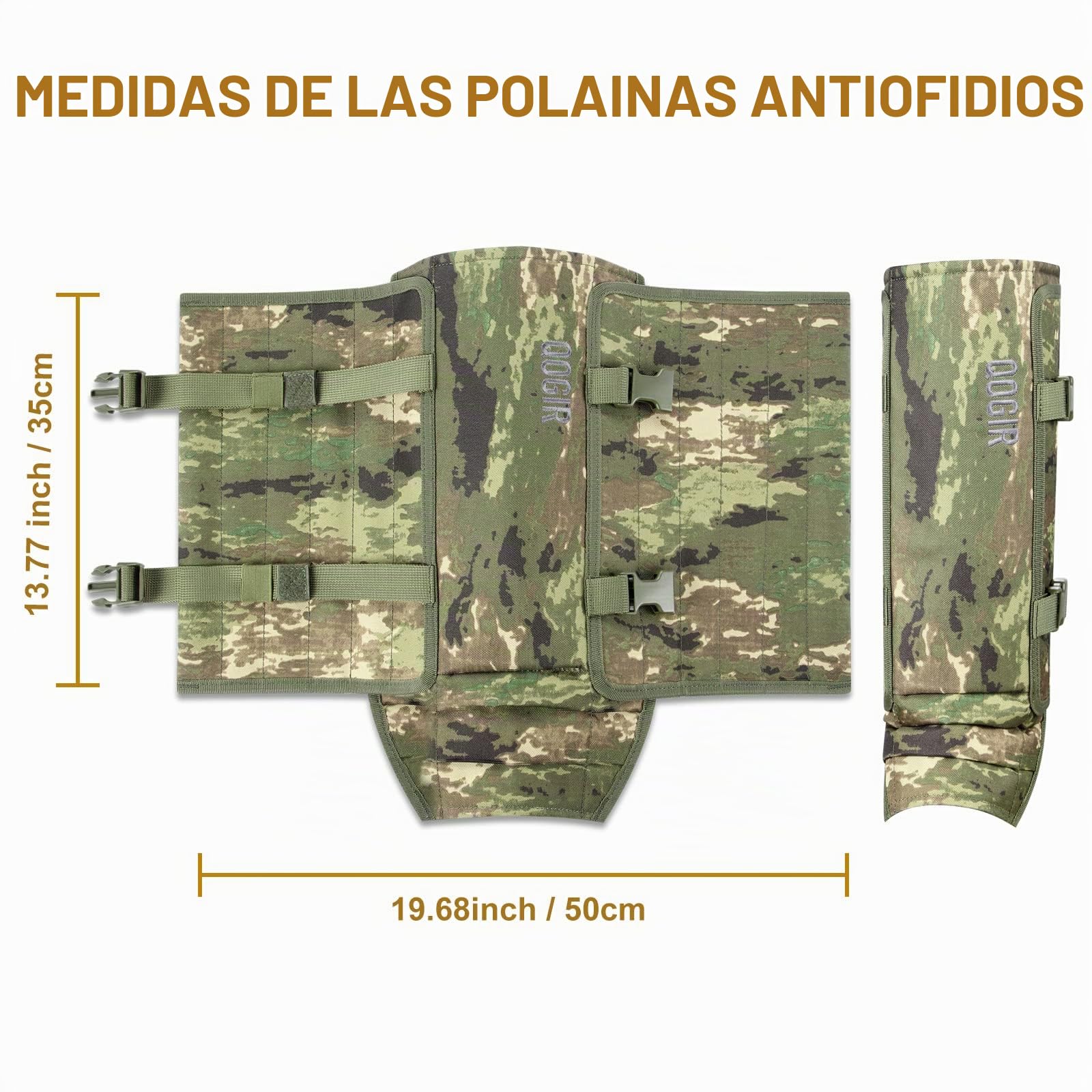 QOGIR Polainas de serpiente para cazar: protectores de serpiente duraderos, polainas de serpiente para hombres y mujeres, protección contra mordeduras de serpiente para la parte inferior de las