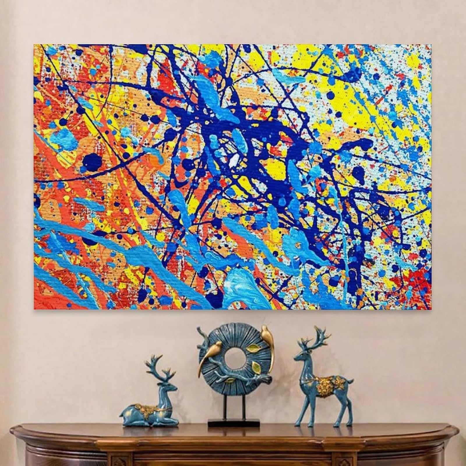Lupia - Quadro Moderno VOGUE 66x115 cm CASCATA a 5 Pezzi, Stampe Artistiche modulari e Digitali, Pannelli in Legno Ecologico MDF, Pronti per Appendere, Soggiorno e Camera da letto, Ufficio