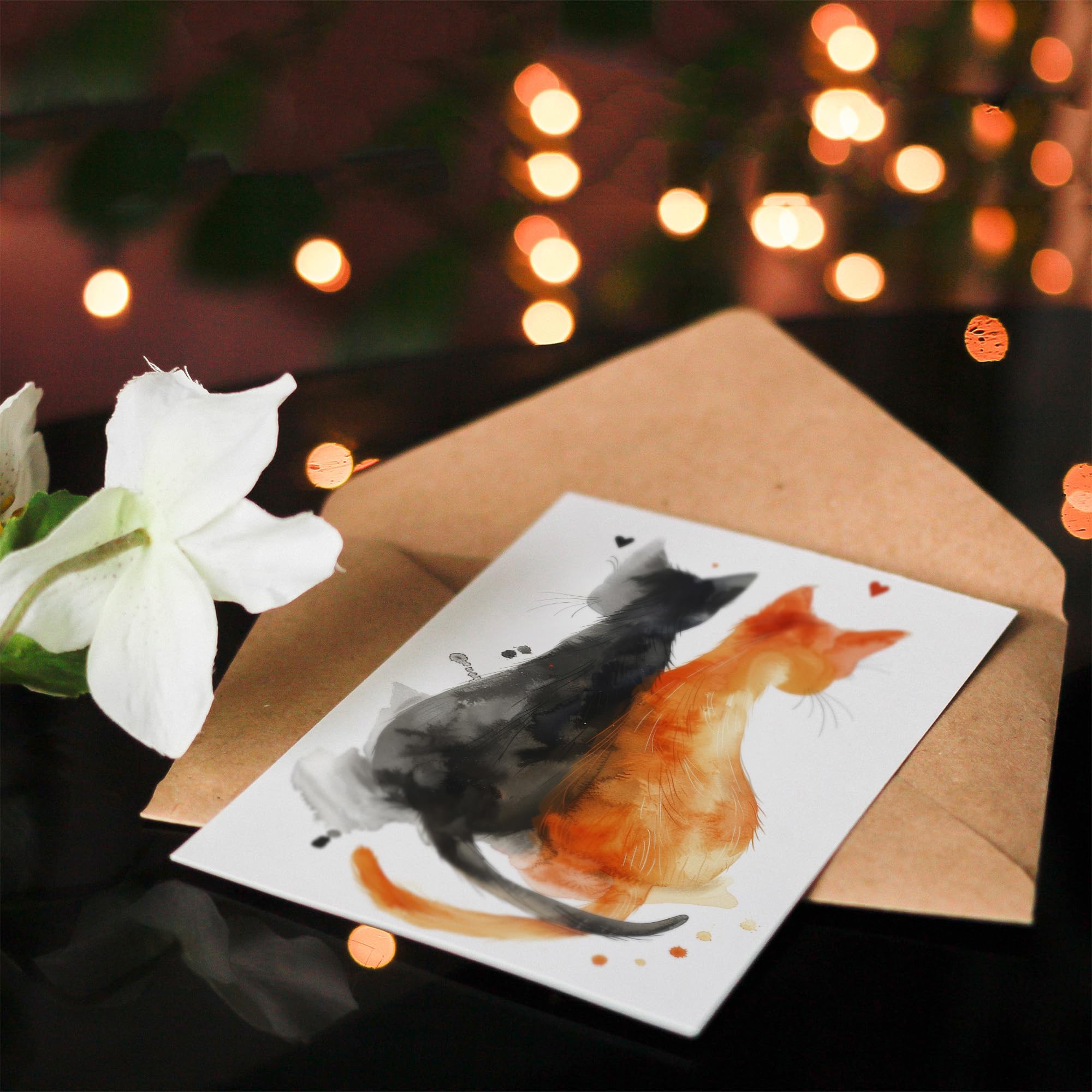 Artery8 Grußkarte Mit Orange Tabby Katzenmotiv – 17,5x12,5 Cm, Hochwertiges Papier, Für Valentinstag, Geburtstag