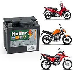 Bateria Moto Heliar Htz6l Biz Bros 125 Titan Factor Ybr Crosser Dk Xtz 150 Fan 160 Xre 190 Cb 300 Pcx Nmax 12v Envio Já