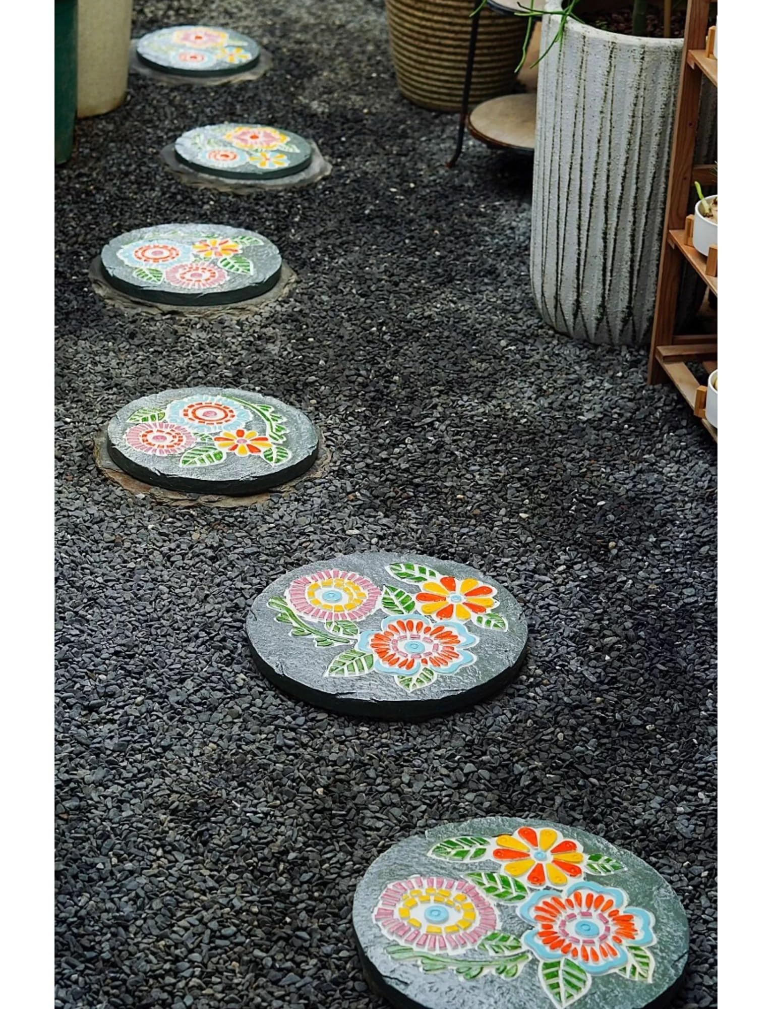 Dalles de Jardin Décoratives à Installation Rapide Pas Japonais Robustes pour Allée Extérieure Revêtement de Sol de Jardin Résistant au Gel(Gray-29 cm)