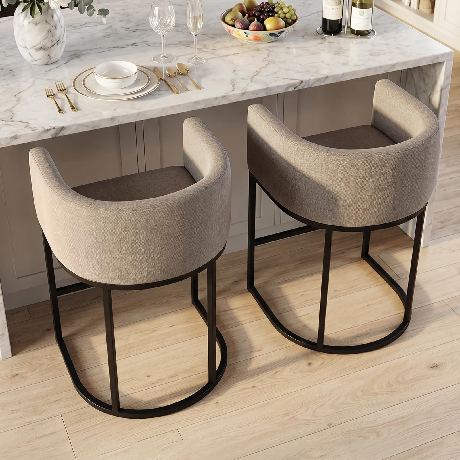 KRAMZMING Counter Height Bar Stools Set of 2