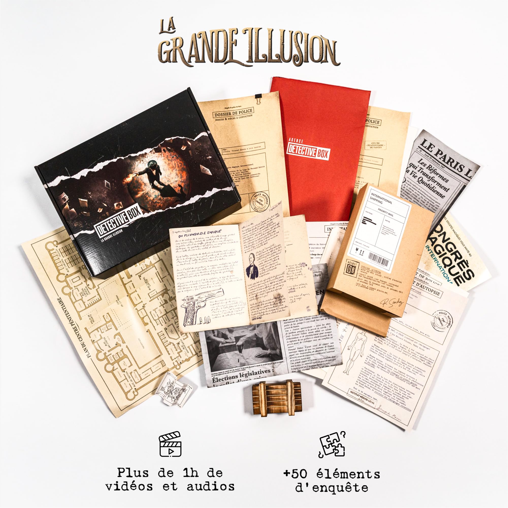La Grande Illusion - Enquête immersive à Paris en 1947 – Jeu d’Investigation & énigmes historiques - Escape Game narratif (3h de Jeu, 1 à 5 Joueurs, dès 14 Ans, Connexion Internet)