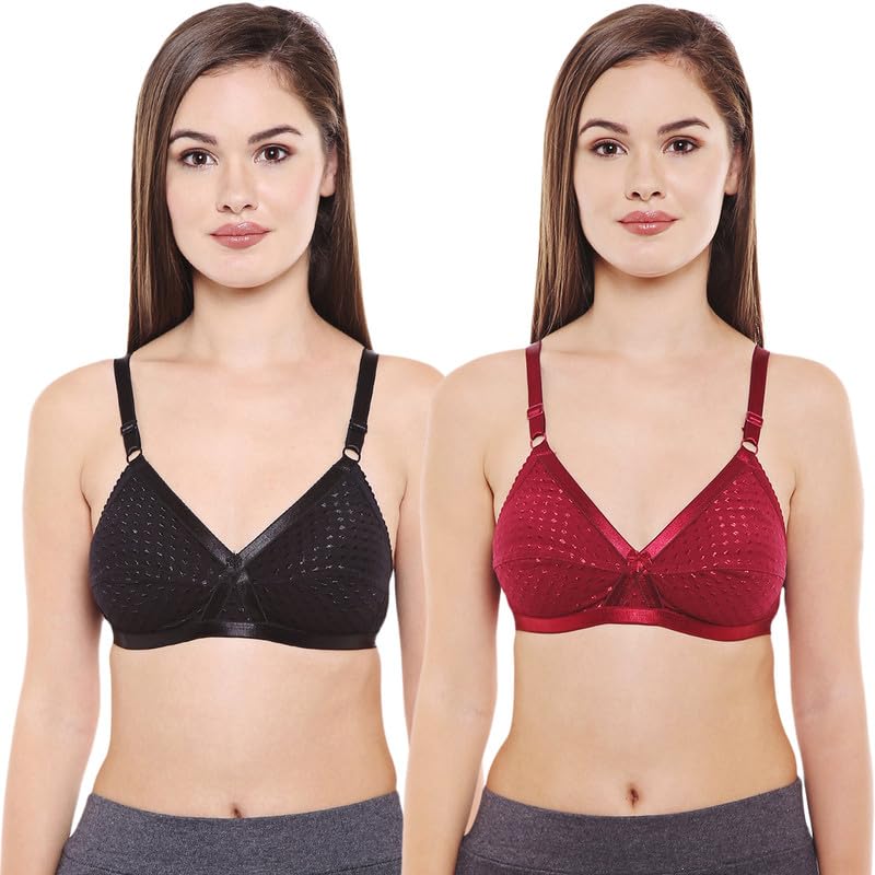 Women Cotton Spandex Full Coverage Non Padded Regular Bra Pack - 2-image-28