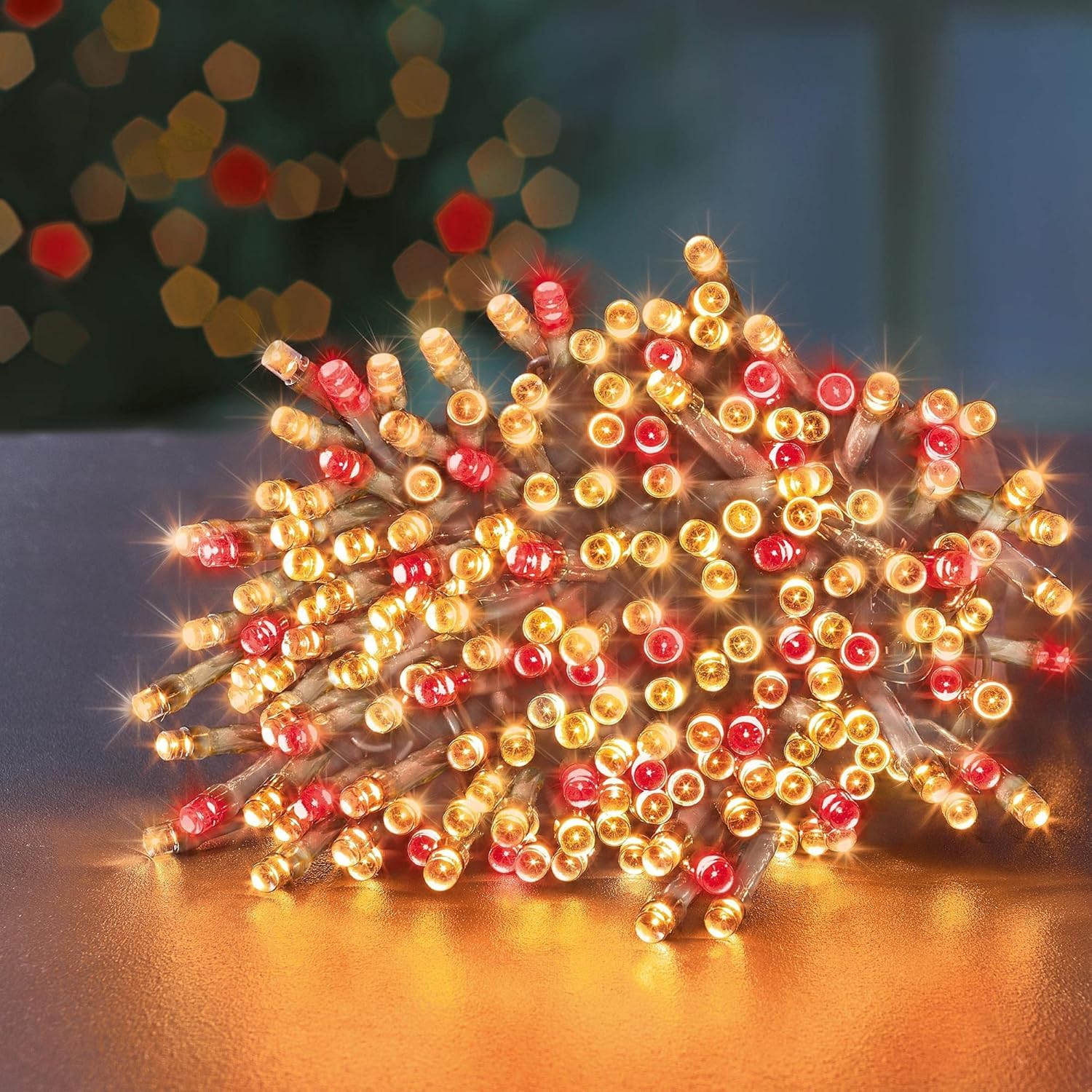 Premier Red 360 Vintage Gold And Supabrights Multi Action Led String Lights With Timer