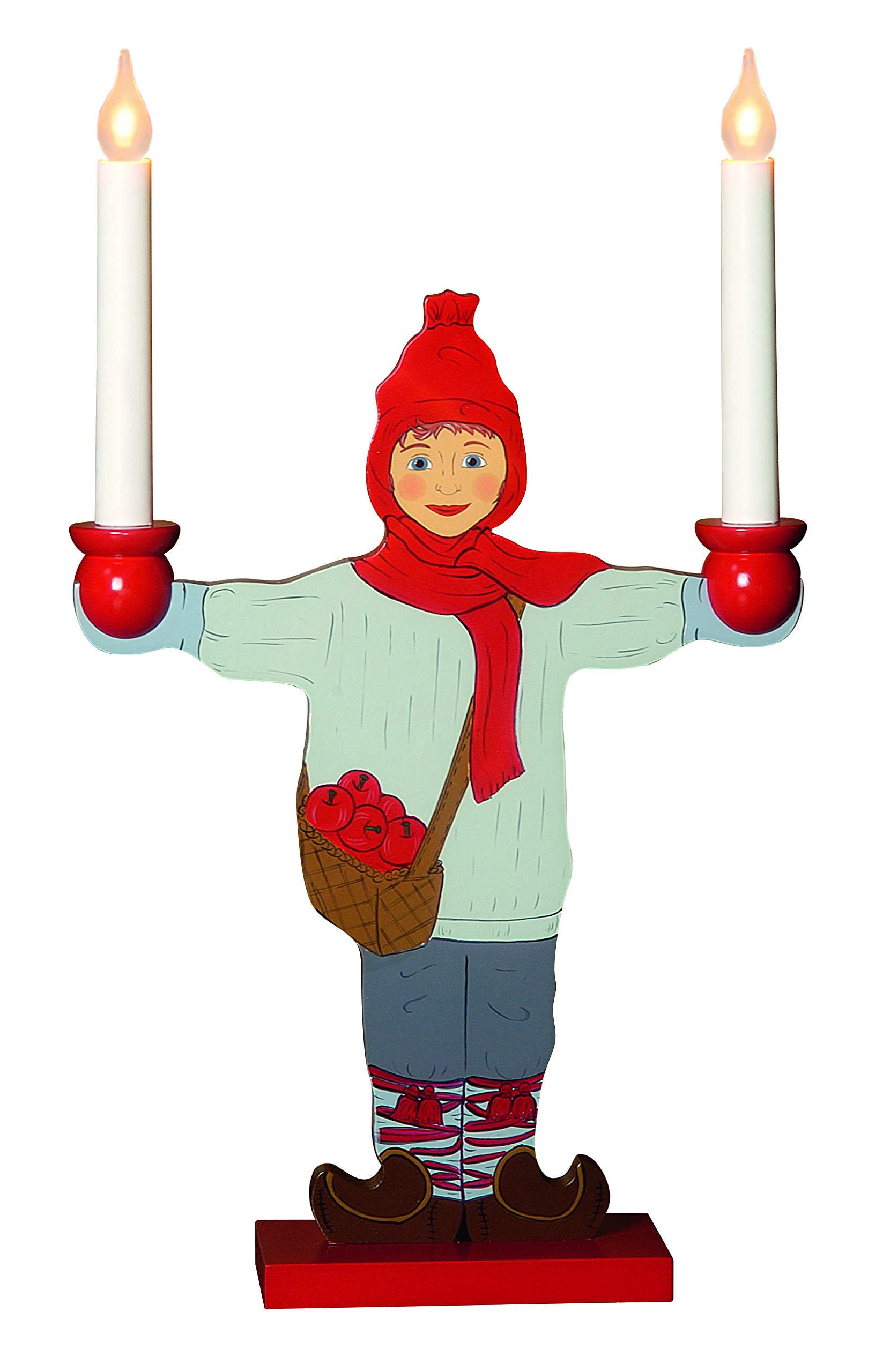 Star LED-Leuchtfigur Sundborn 'Knabe' – 2-flammig, Ca. 48x30 Cm, Mit 1,8 M Kabel, Für Weihnachtliche Fensterdeko