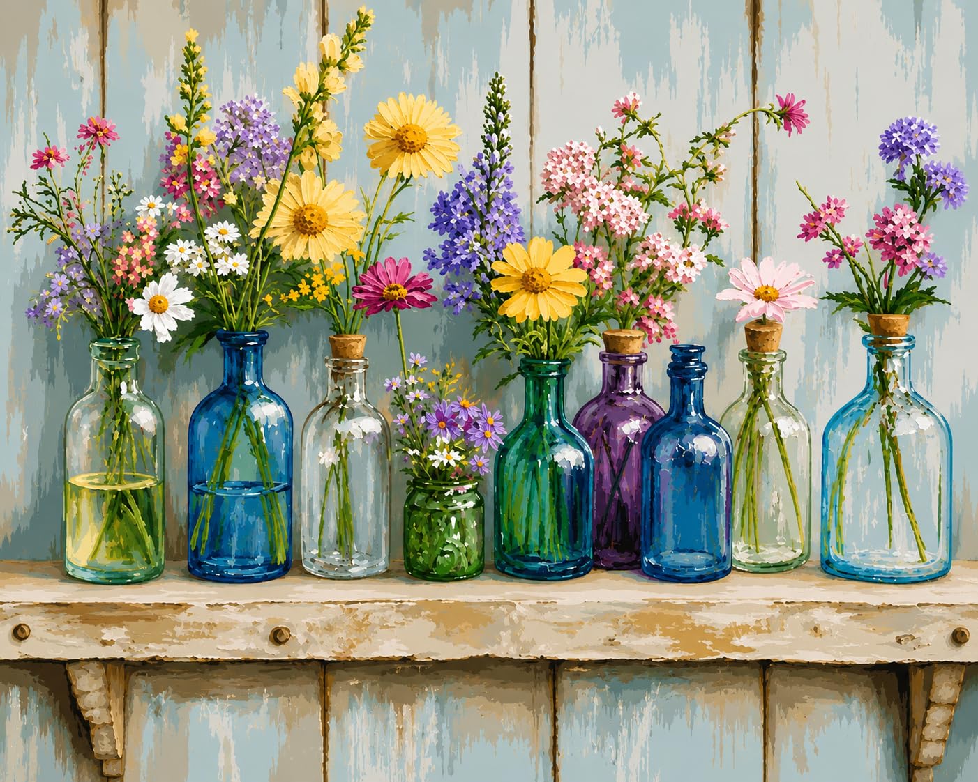 Hjjdiyes Paint by Numbers for Adults, Flower Vase 40 x 50 cm DIY Painting Kit with Numbered Canvas, Acrylic Paints & 4 Brushes, Floral Craft Set for Beginners, Gift & Wall Decoration
