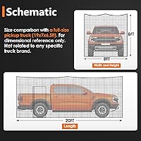 Vista 9 de ORIENGEAR Baseball Batting Cage Nets, ONLY NET, 70'L/55'L/35'L/20'L Baseball and Softball Cage Netting, 1.88" #45 Mesh, Professional Fully Enclosed
