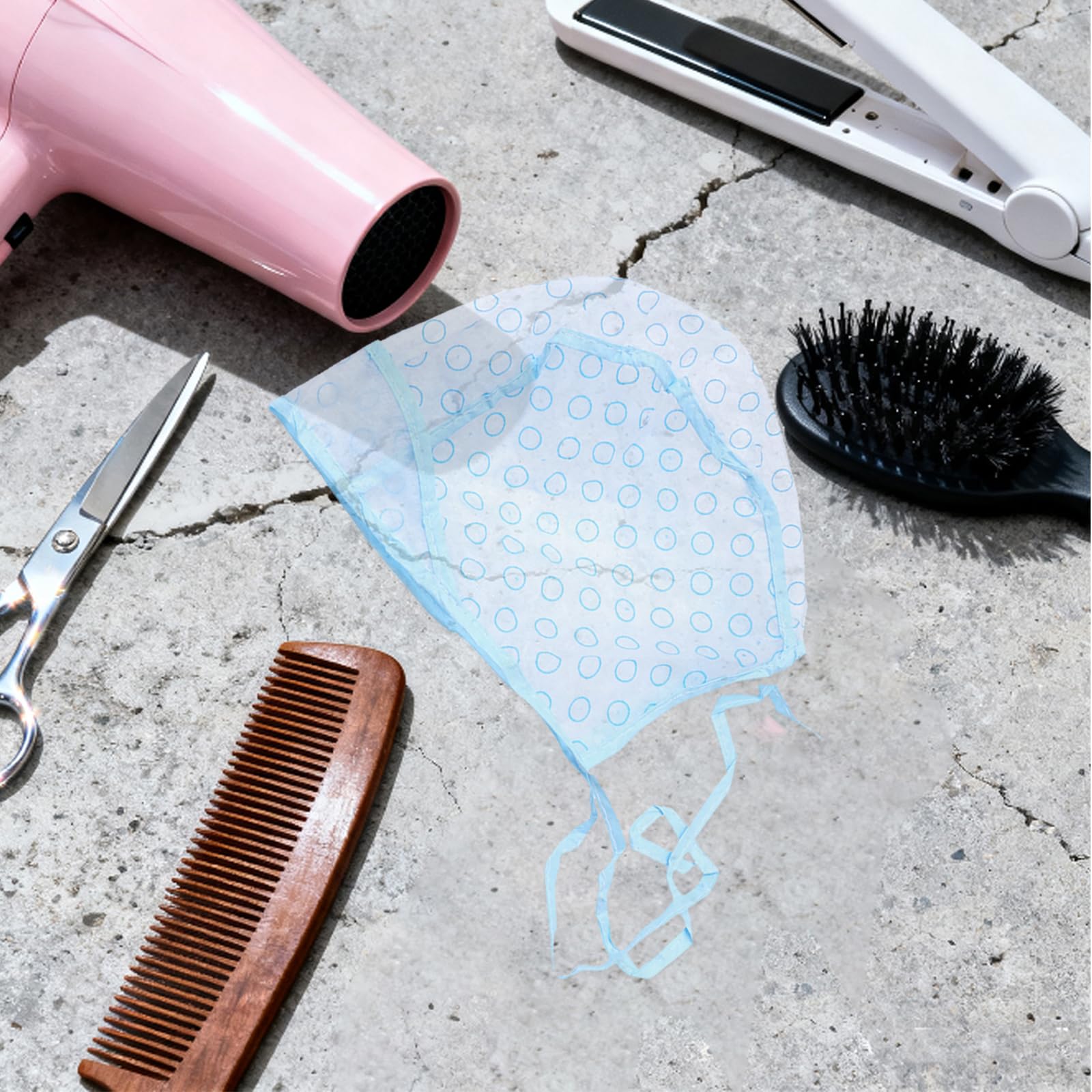 Gorros para Mechas Reutilizables para Teñir el Cabello con Agujeros, 10 Piezas Azul, Gorro con Capa para Coloración Casera y Profesional, Herramienta Ligera para Peluquería y