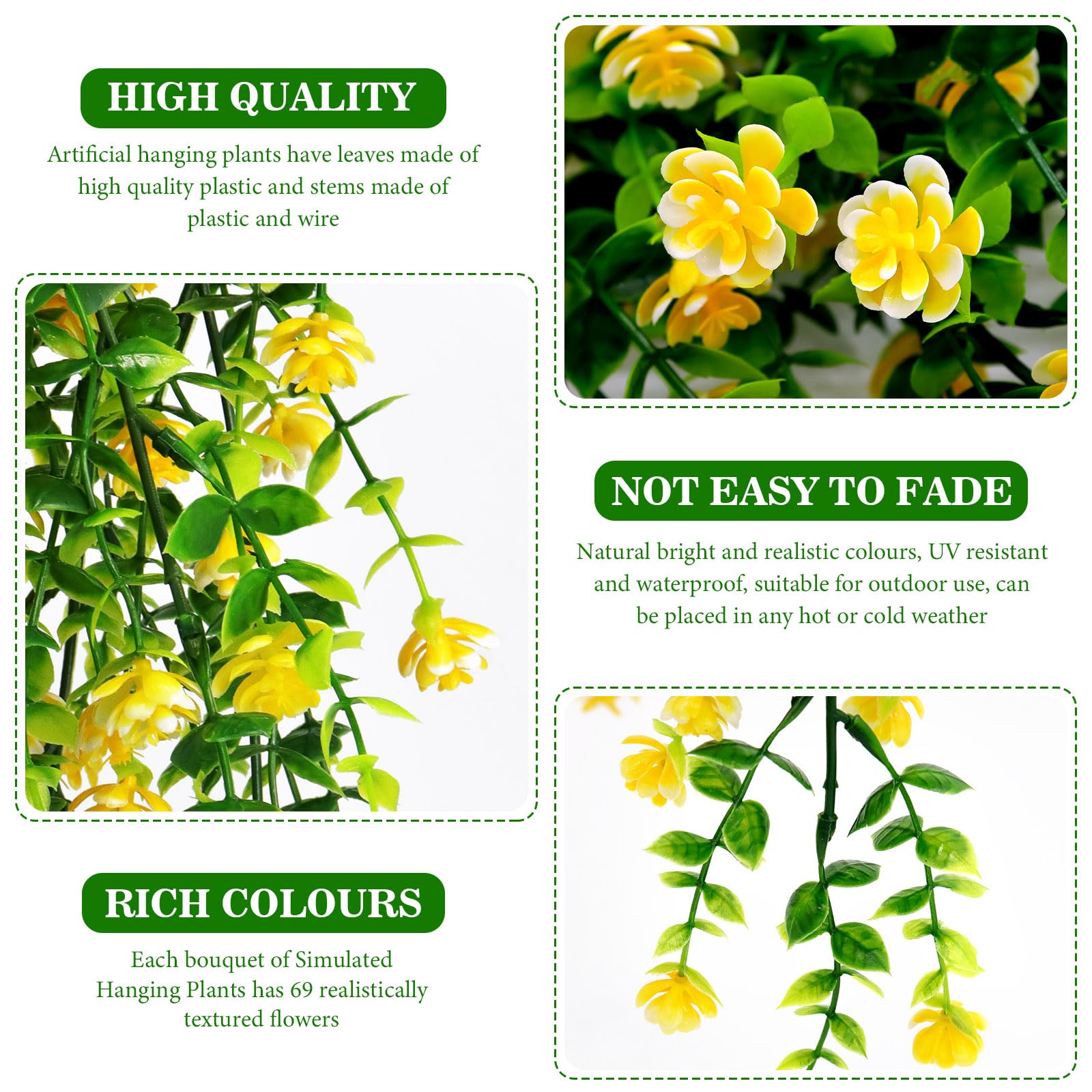 Yueshop 4PCS Artificial Hanging Flowers - Image 3