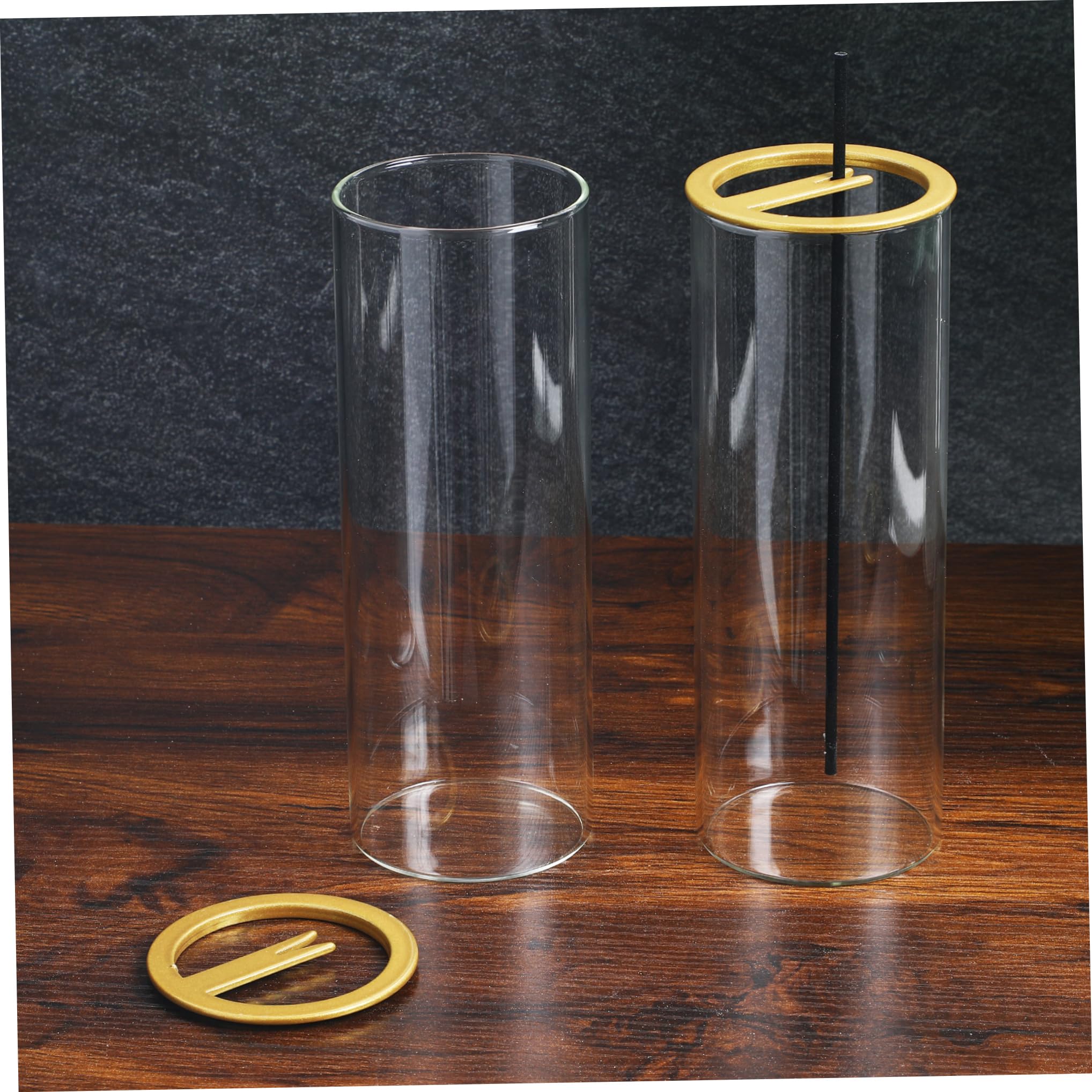 Amosfun Porta Incenso Capovolto per Bastoncini Raccogli Cenere in Vetro e Supporto in Carbonio, Anti-cenere e Stabile, Kit 2 Pezzi per Casa, Yoga e Spa