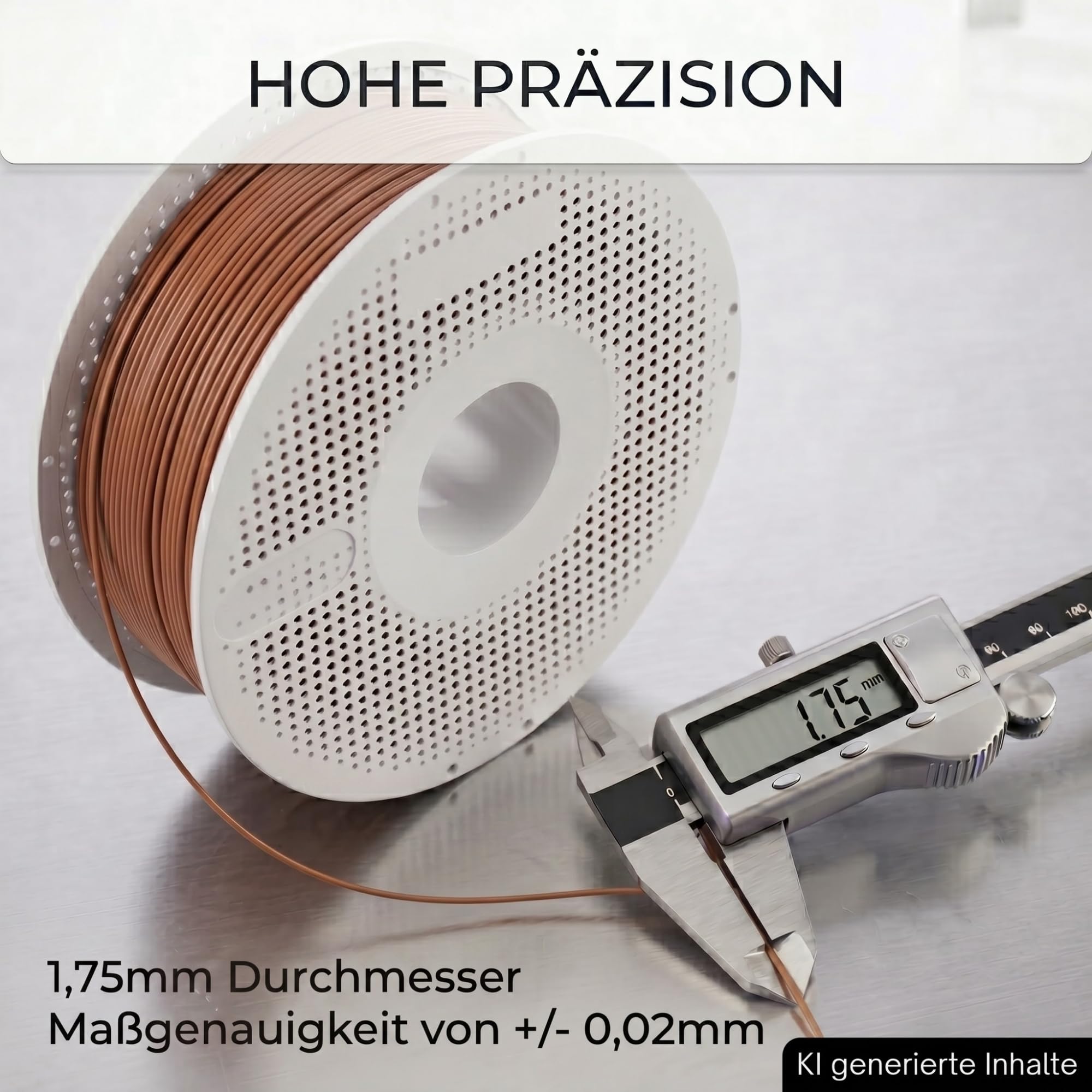 PETG - Filamento base da 1,75 mm, adatto per Bambu Lab PETG con chip RFID per AMS Bambulab, accessorio per stampante 3D con bobina (marrone)