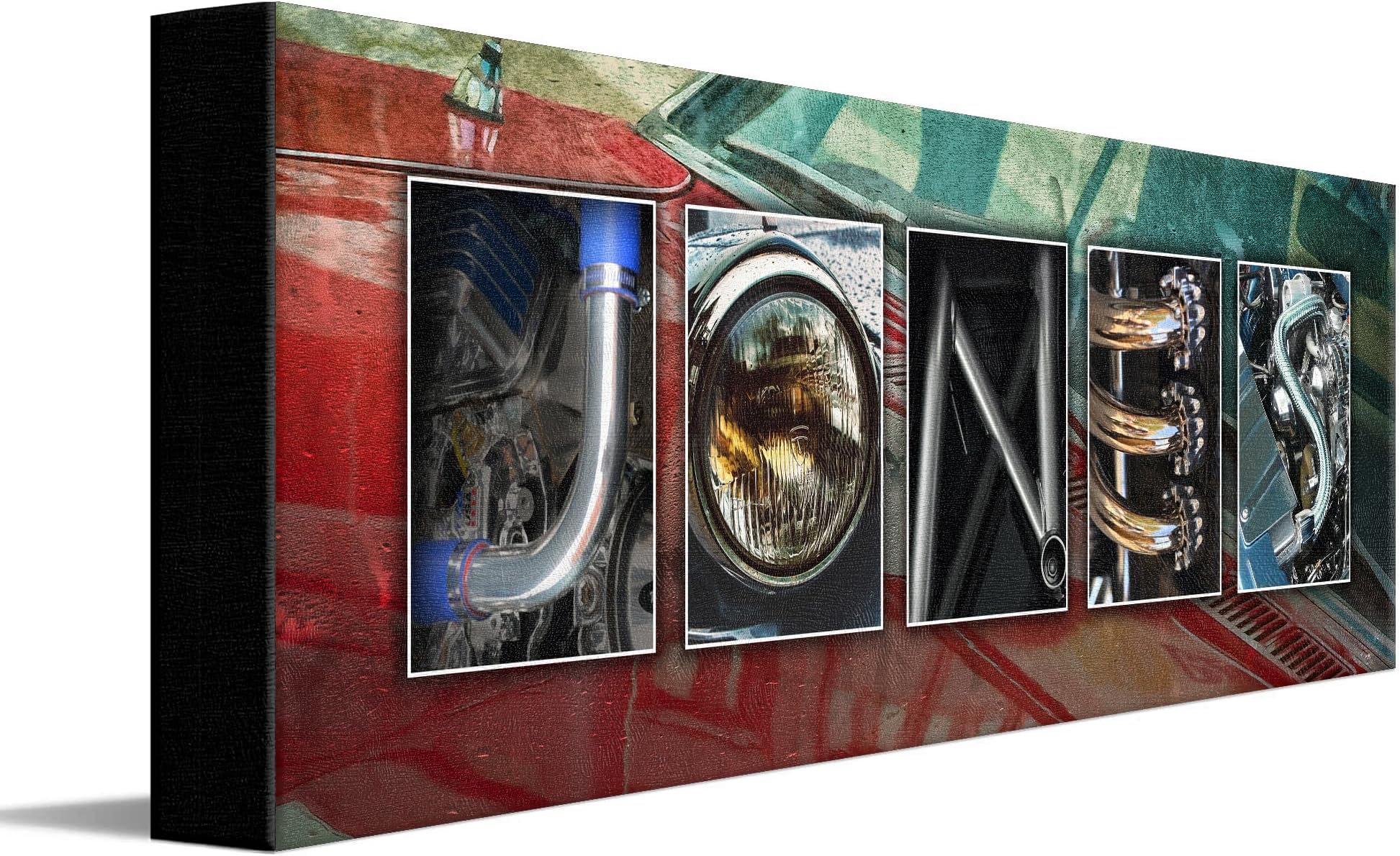 Personal-Prints Personalized Automobile Cars Décor or Gift for the Mechanic, Classic Car or Car Enthusiast |Customized Car Wall Art Gift (6"x18" Stretched Canvas)