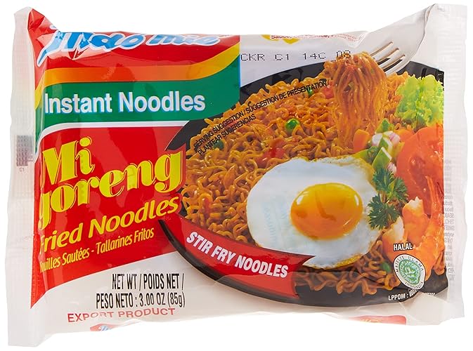Indomie Mi Goreng Instant Stir Fry Noodles, Halal Certified, Original Flavor (Pack of 60)