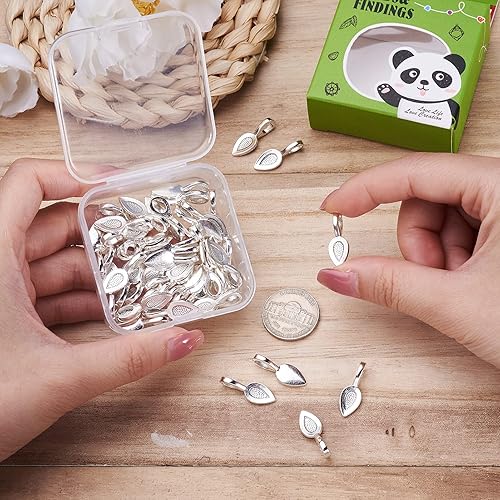 Miniatura 5 de MegaPet - 126 dijes tibetanos para colgar en forma de balas planas para pala, cuchara, ganchos para manualidades, aretes, pulseras, collares,