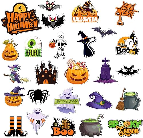 Miniatura 4 de 28 calcomanías magnéticas de Halloween que brillan en la noche para automóvil, calcomanías de Halloween para refrigerador, imanes decorativos de