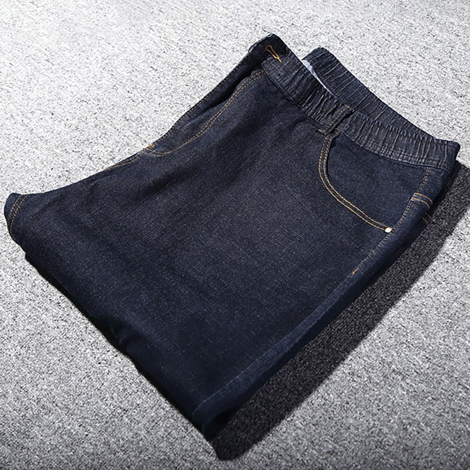 Generisch Stretch Jeanshose Herren Übergröße Freizeithose Weites Bein Denim Hose Relaxed Ausflug Streetwear Einfarbig Jeans Atmungsaktiv Bequeme Stoffhose Große Größen Trekkinghose 5Xl-8Xl